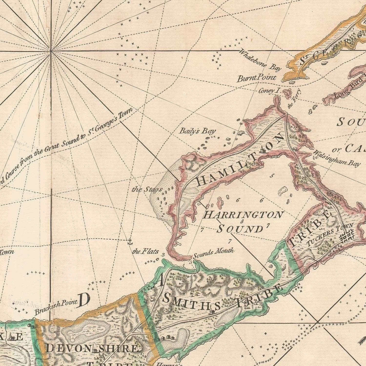 detail of the map from the centre left