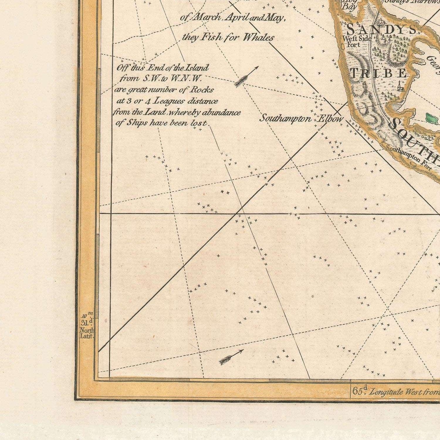 detail of the map from the bottom left corner