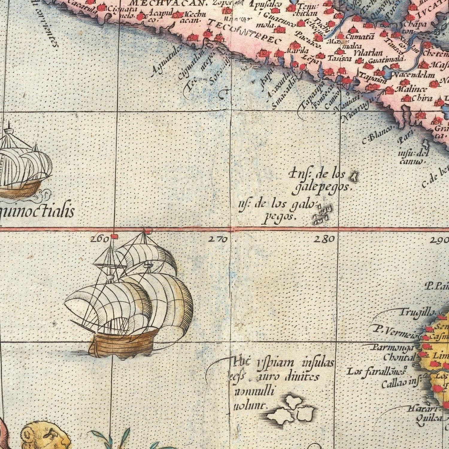 detail of the map from the centre 