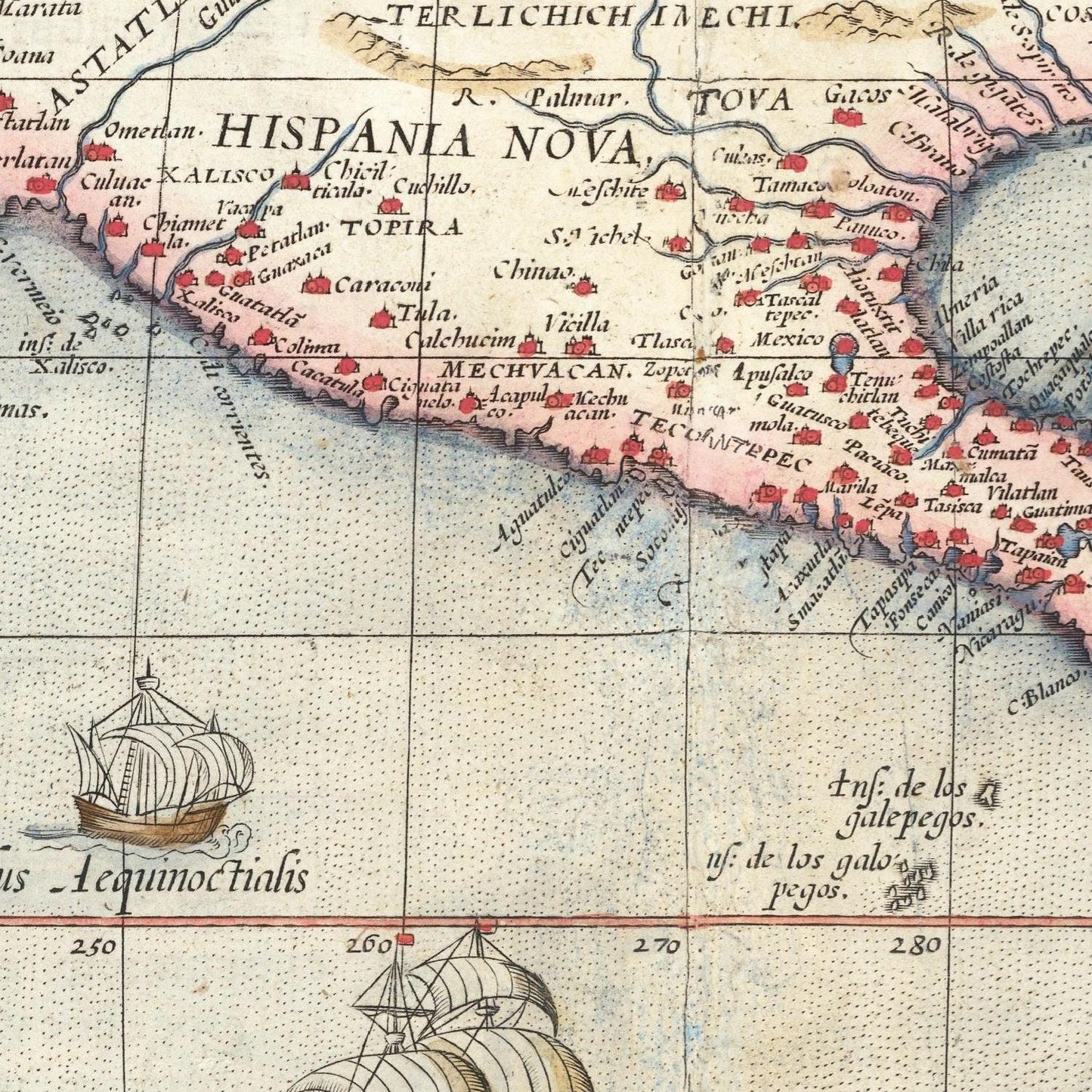 detail of the map from the centre left