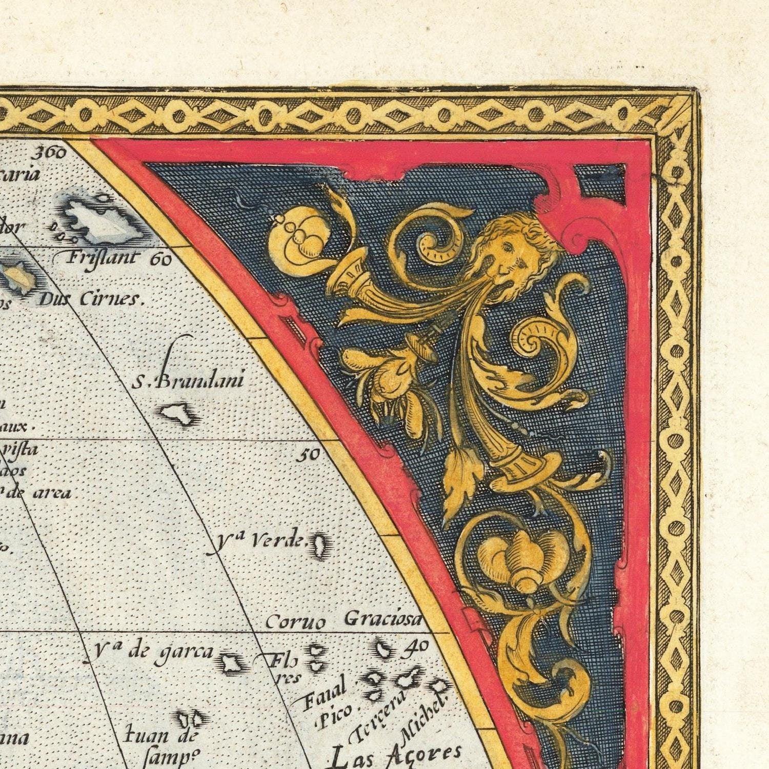 detail of the map from the top right corner