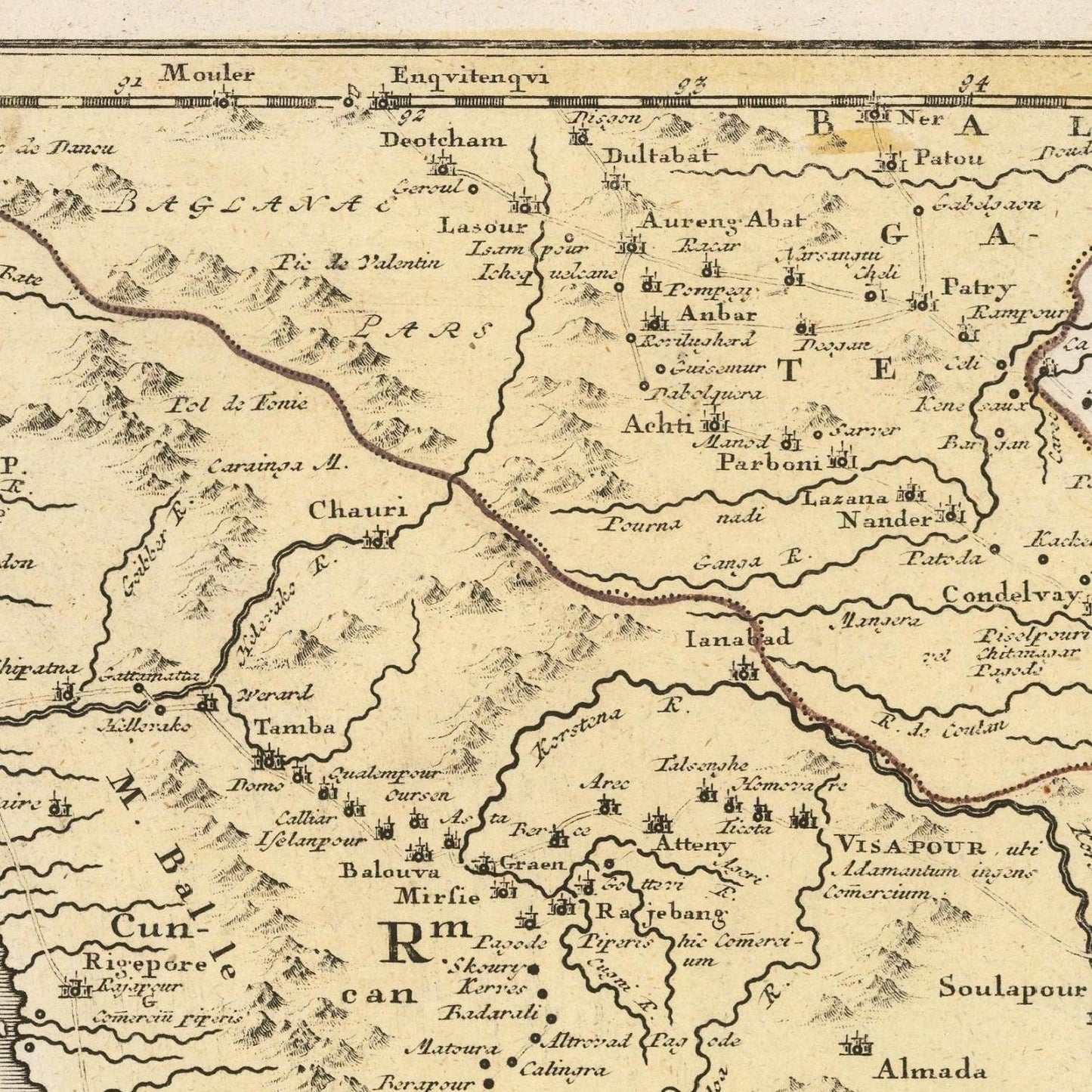 detail of the map from the centre left