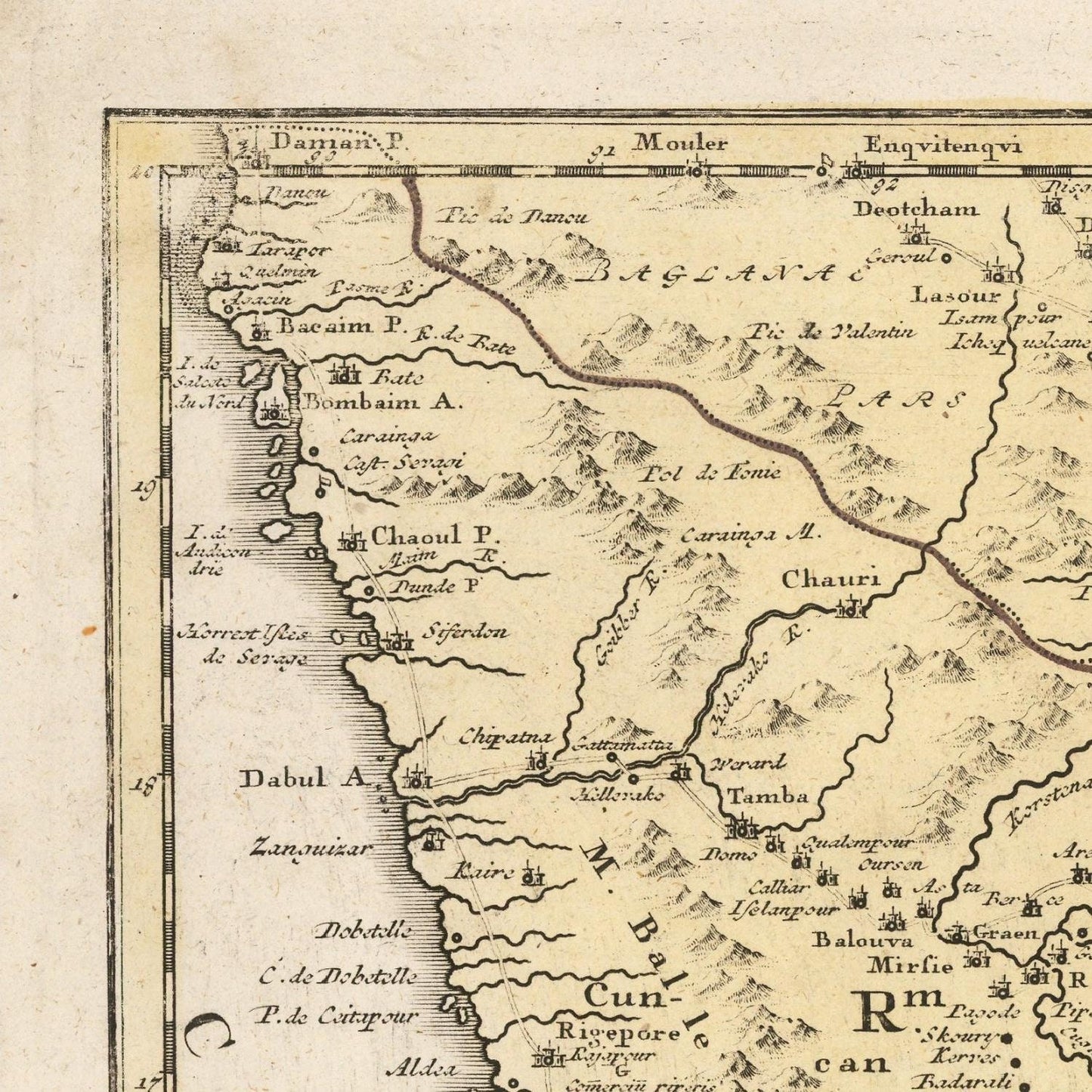 detail of the map from the top left corner