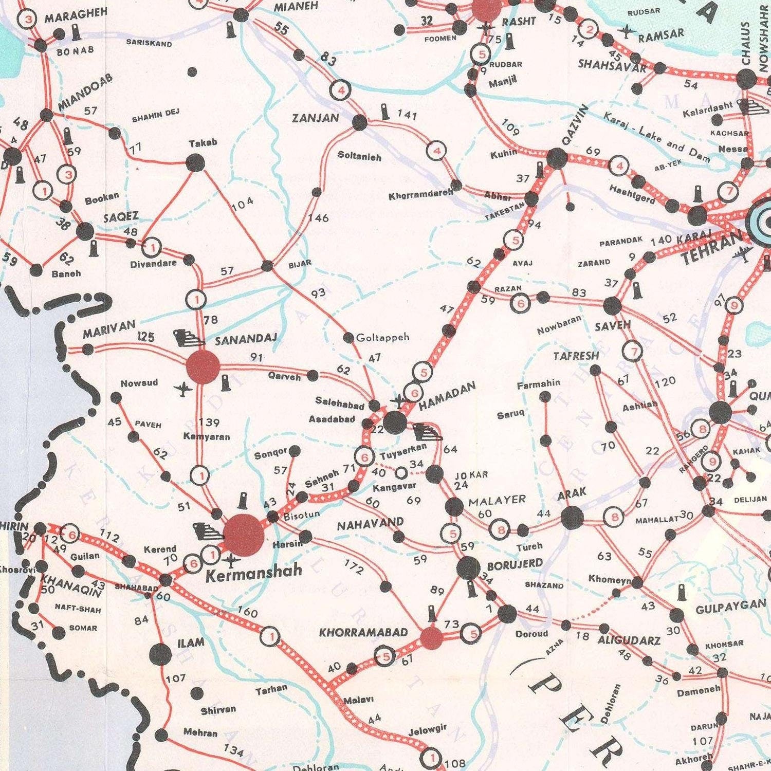 detail of the map from the centre left