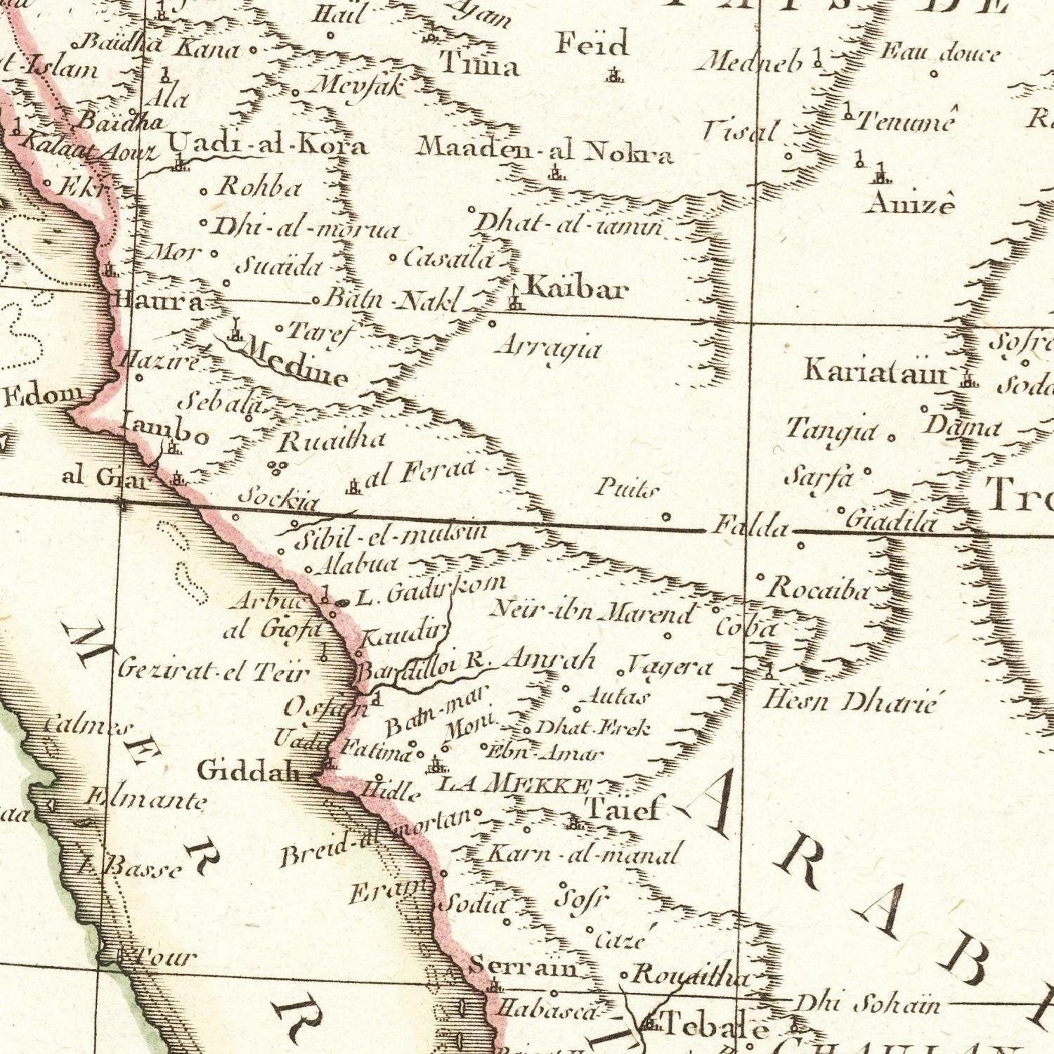 detail of the map from the centre left