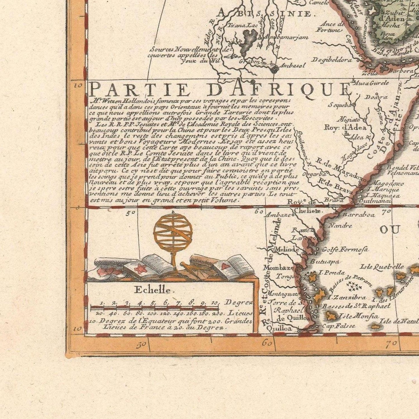 detail of the map from the bottom left corner