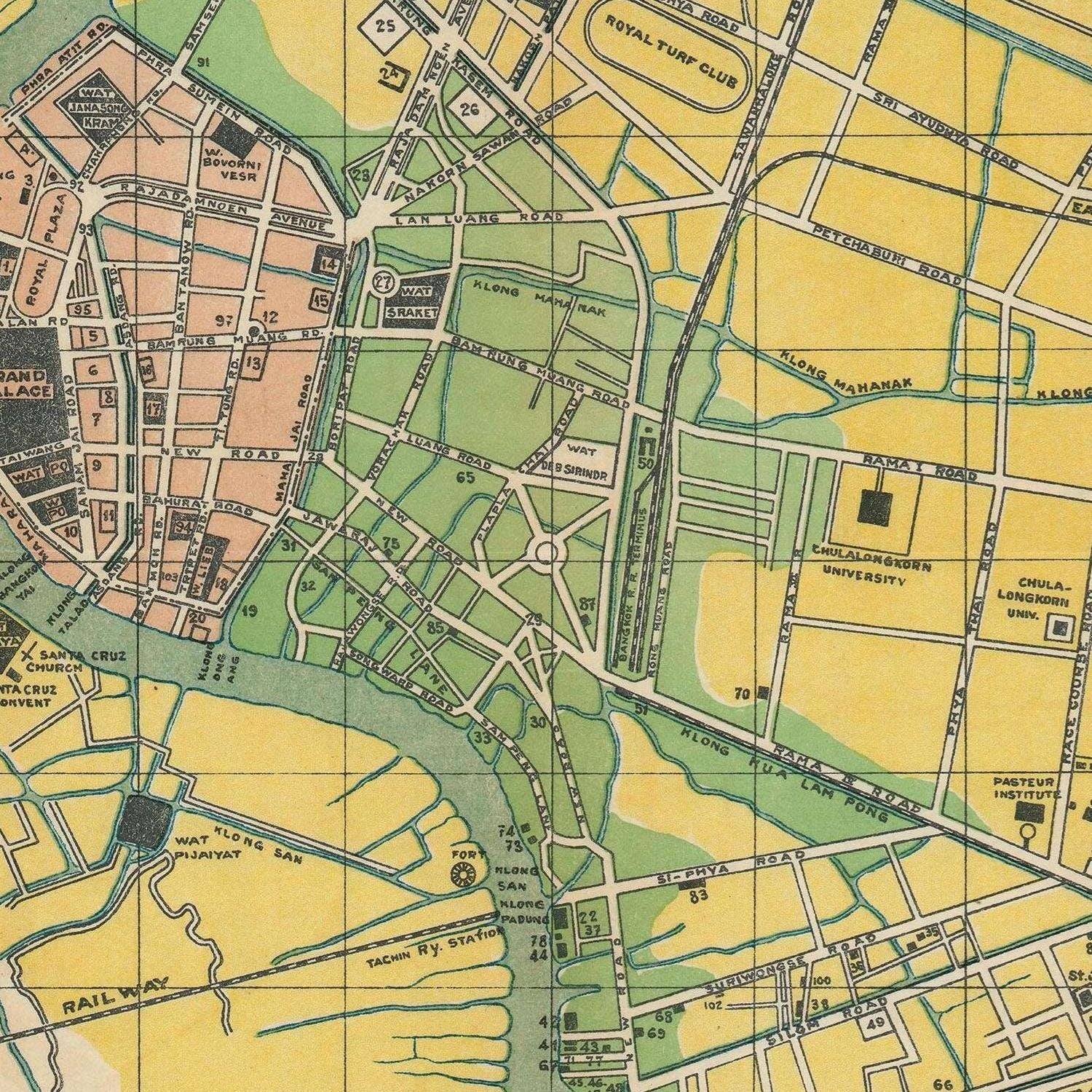 detail of the map from the centre 