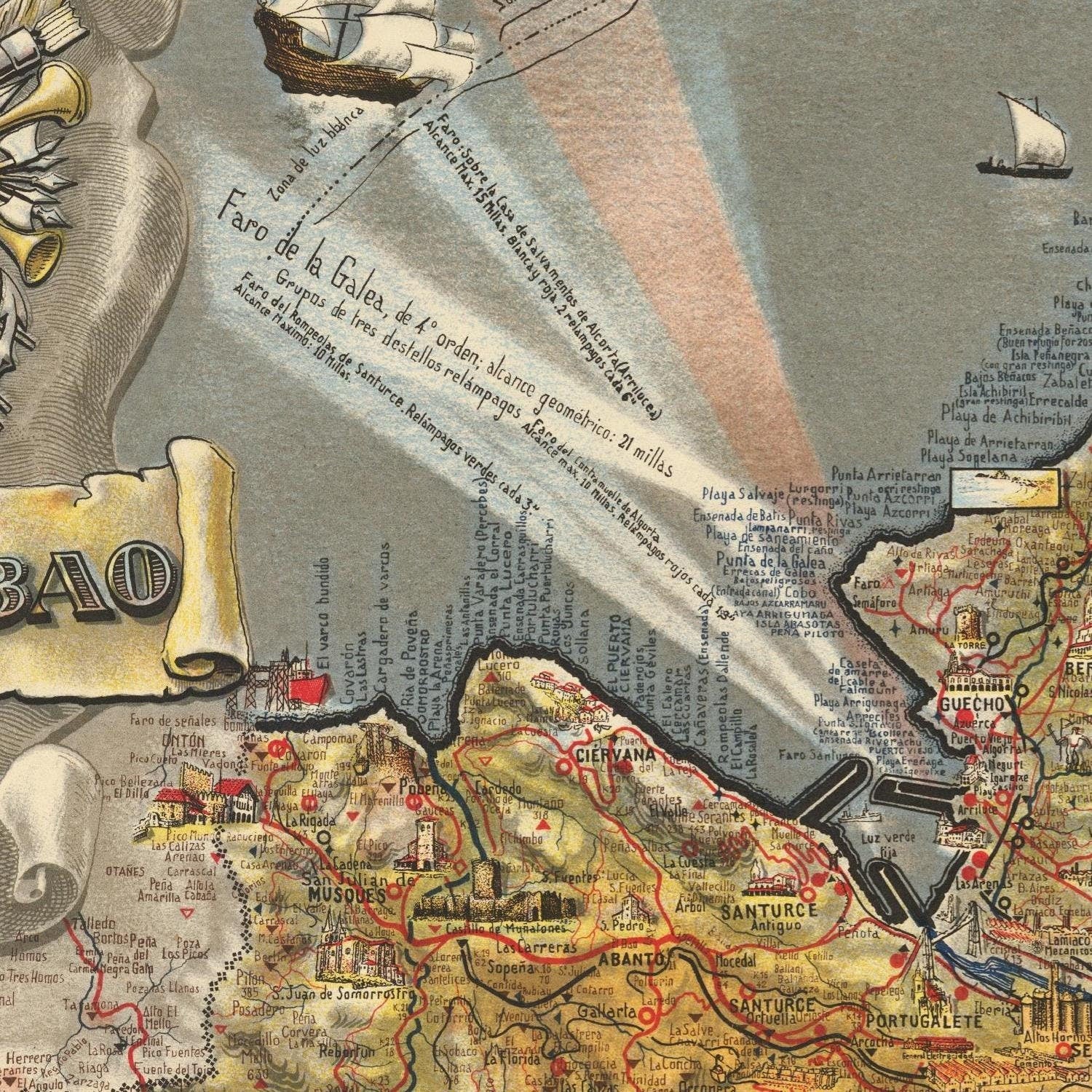 detail of the map from the centre 