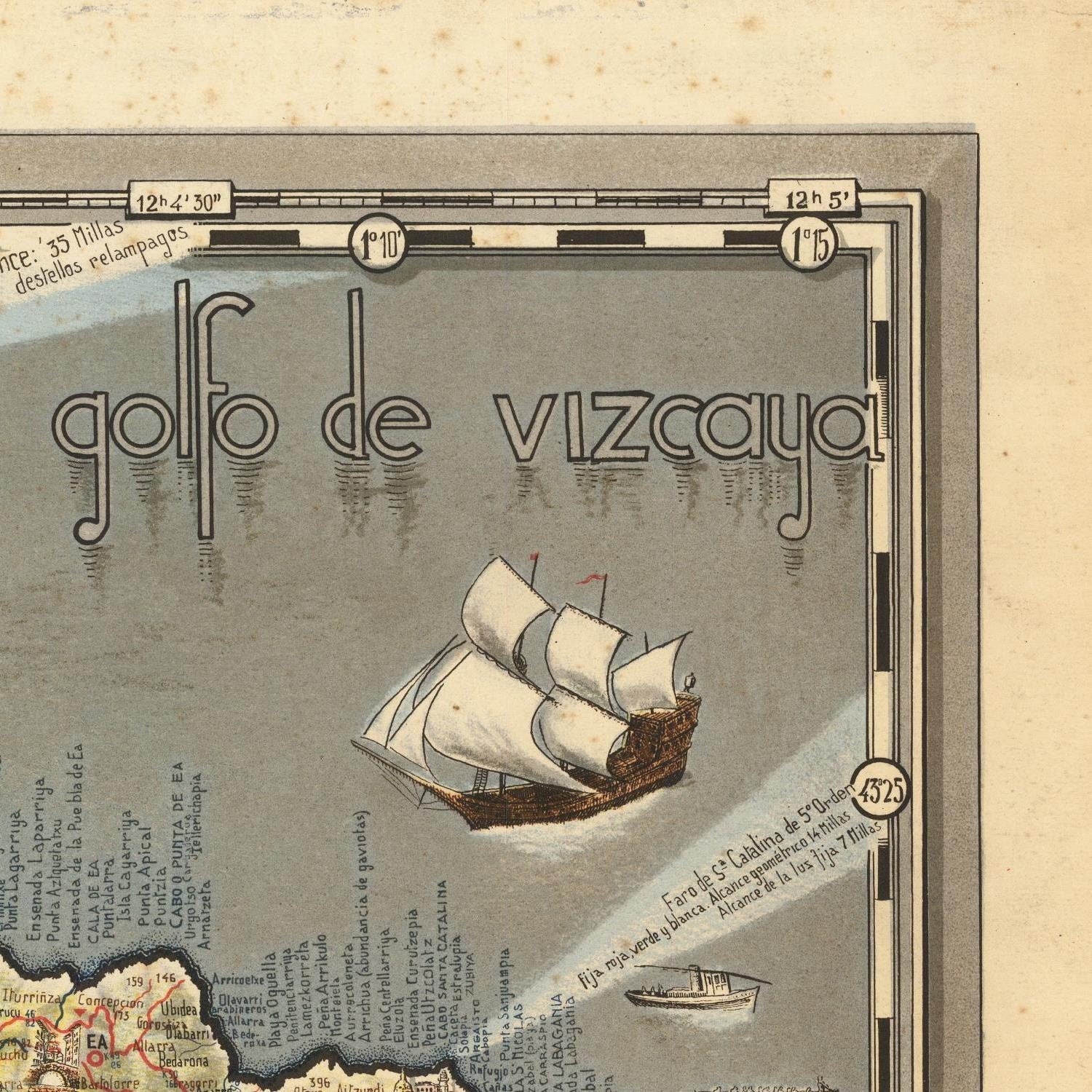 detail of the map from the top right corner