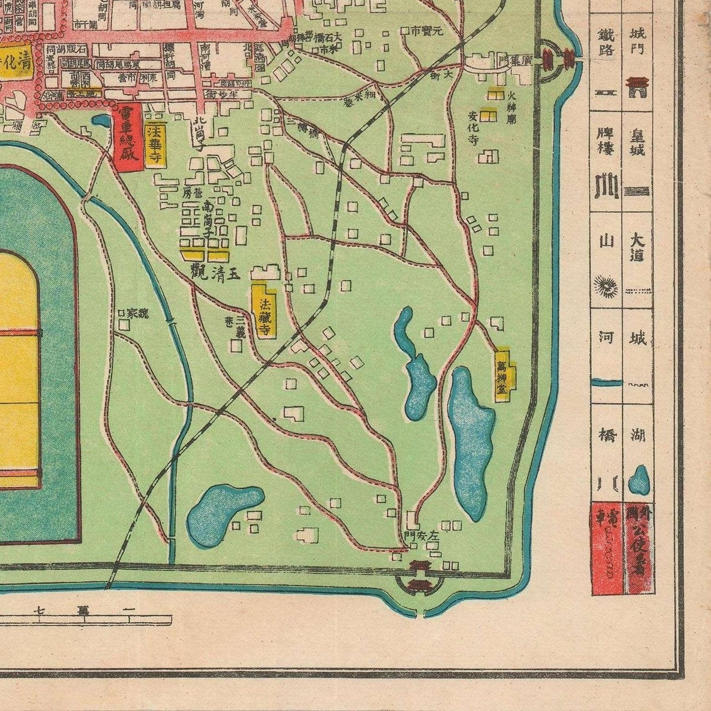 detail of the map from the bottom right corner