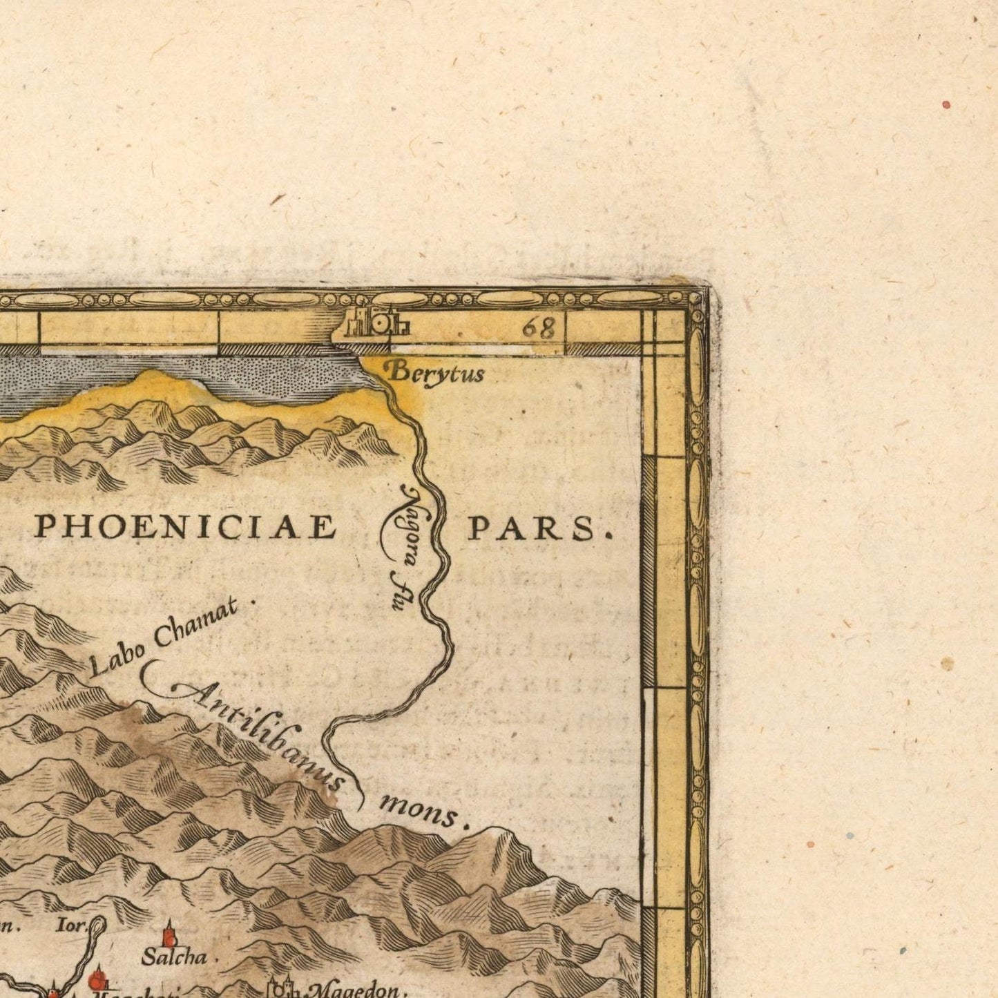 detail of the map from the top right corner