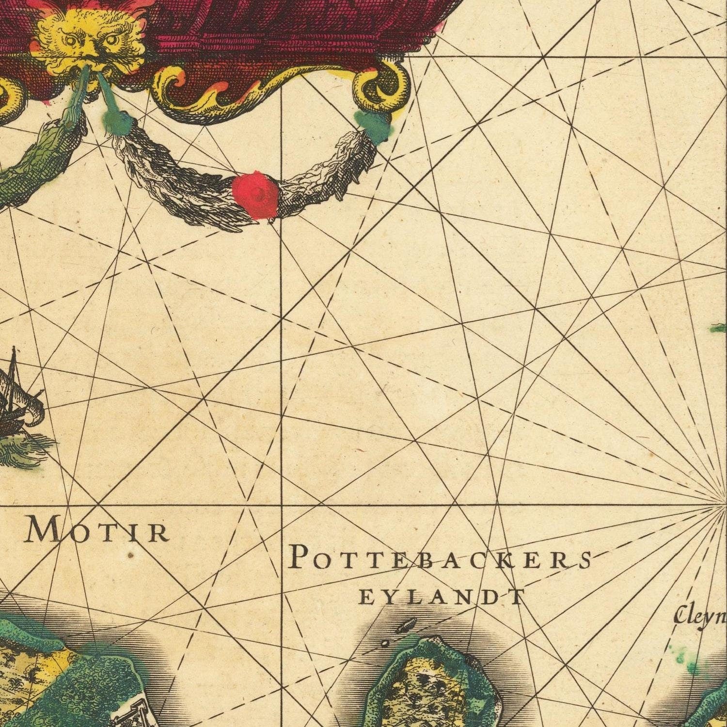 detail of the map from the centre 