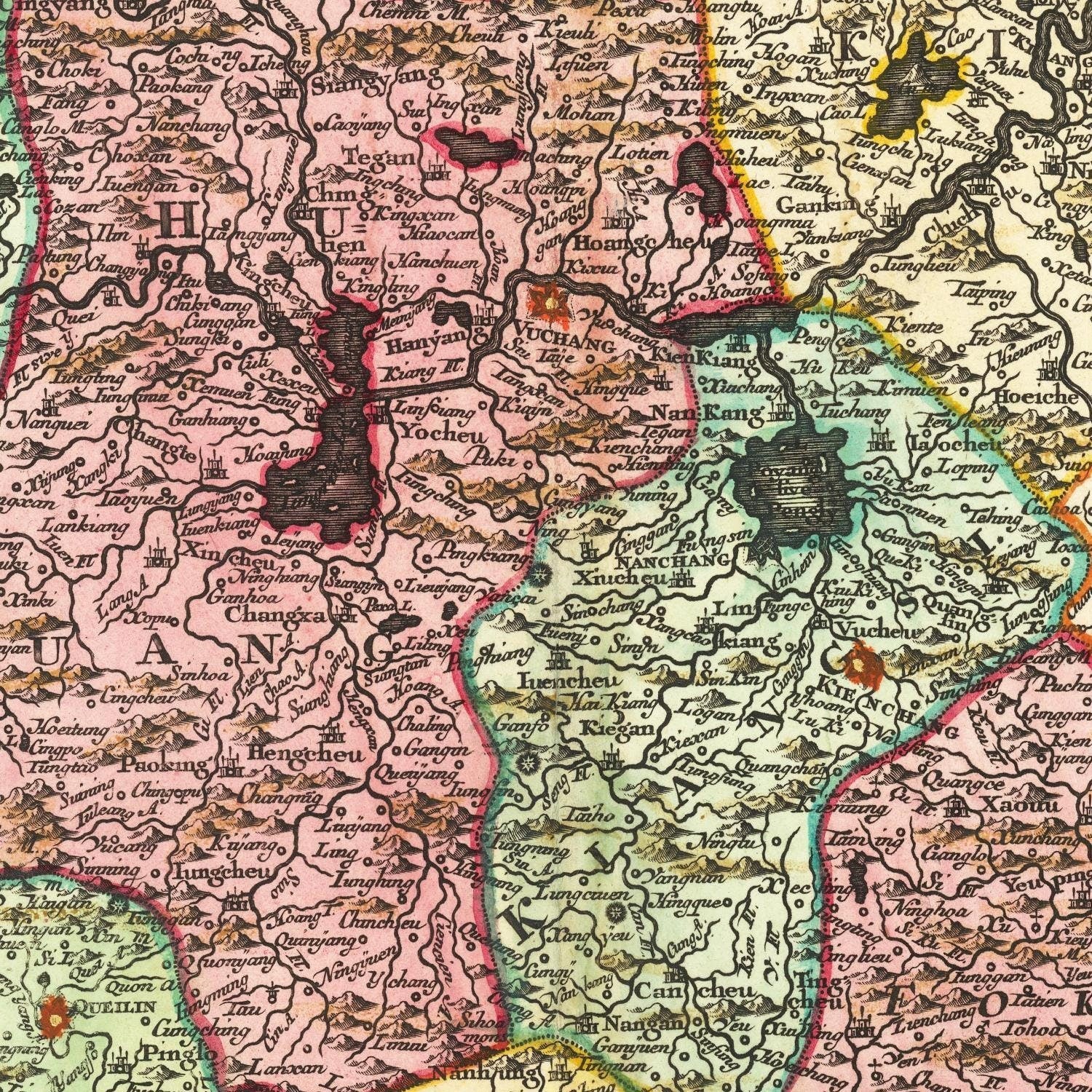 detail of the map from the centre 