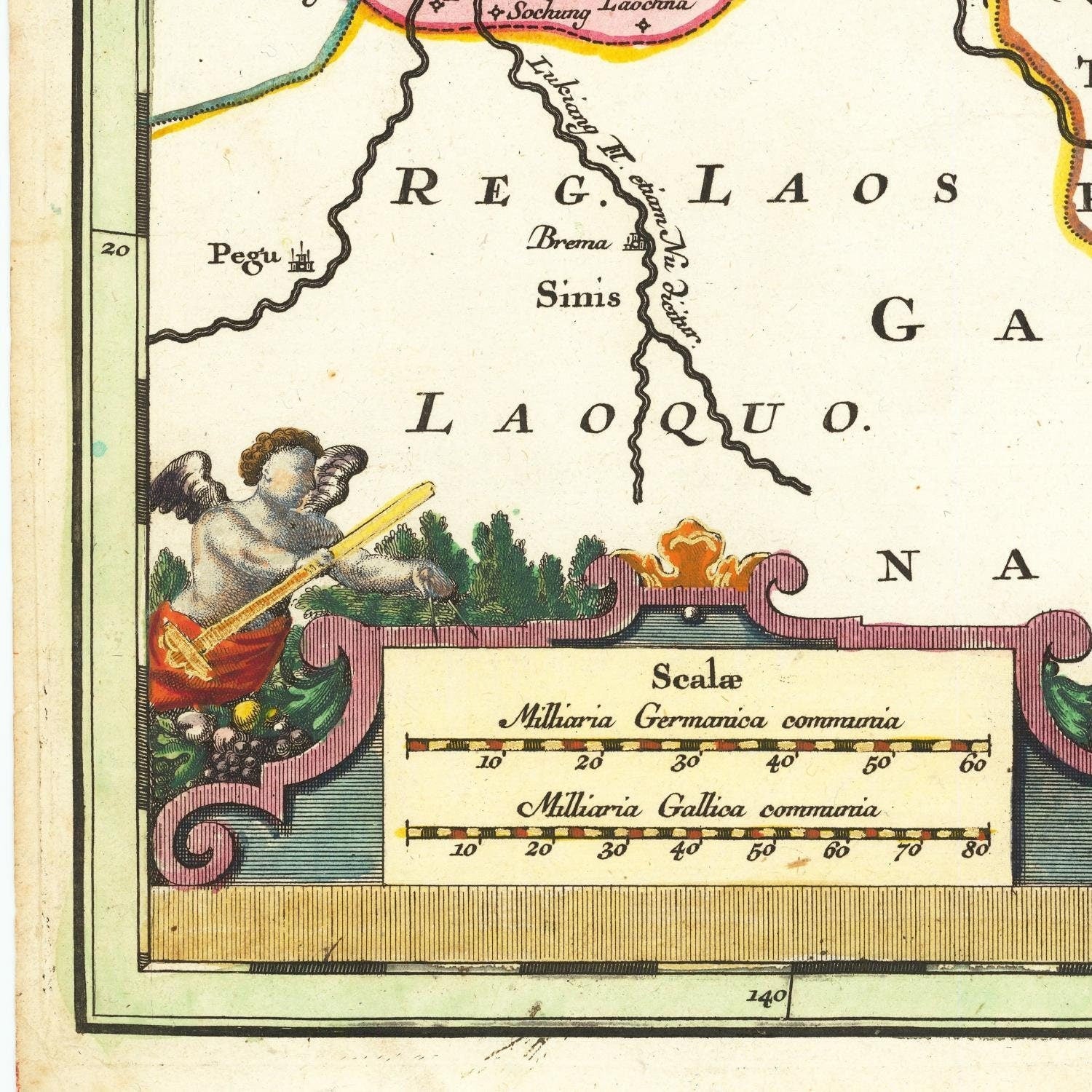 detail of the map from the bottom left corner