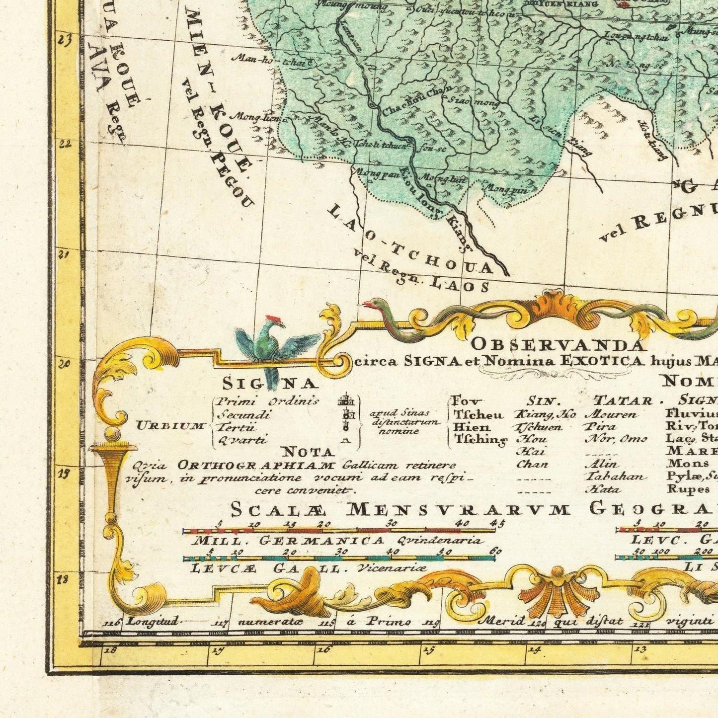 detail of the map from the bottom left corner