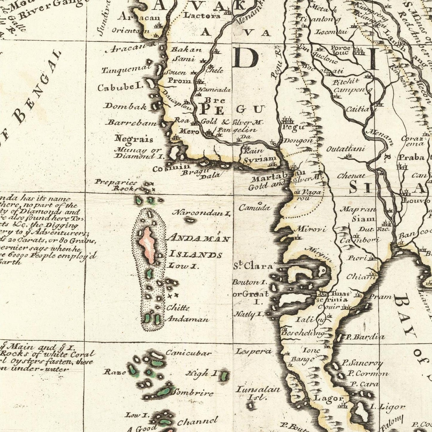 detail of the map from the centre 