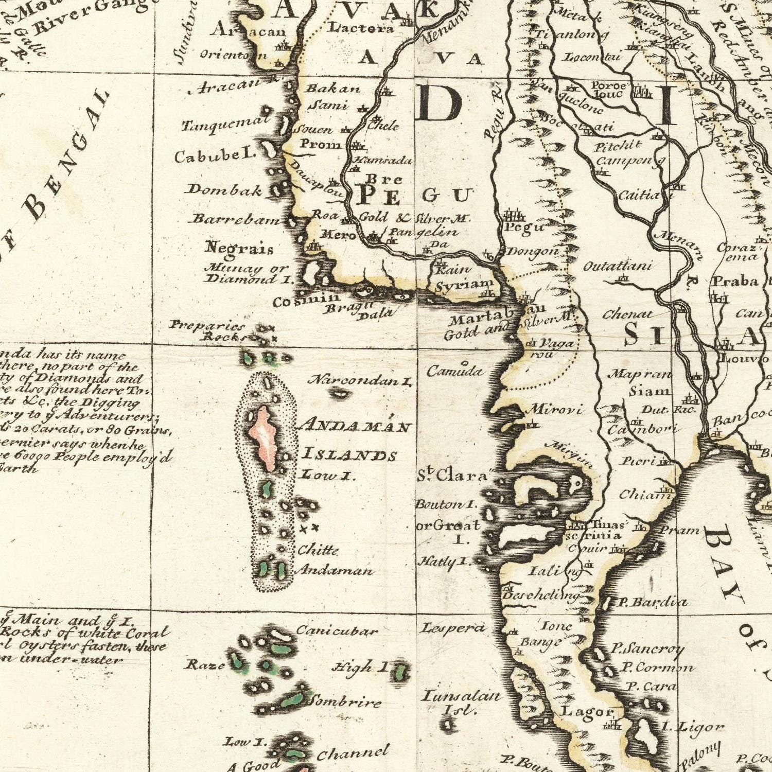 detail of the map from the centre 