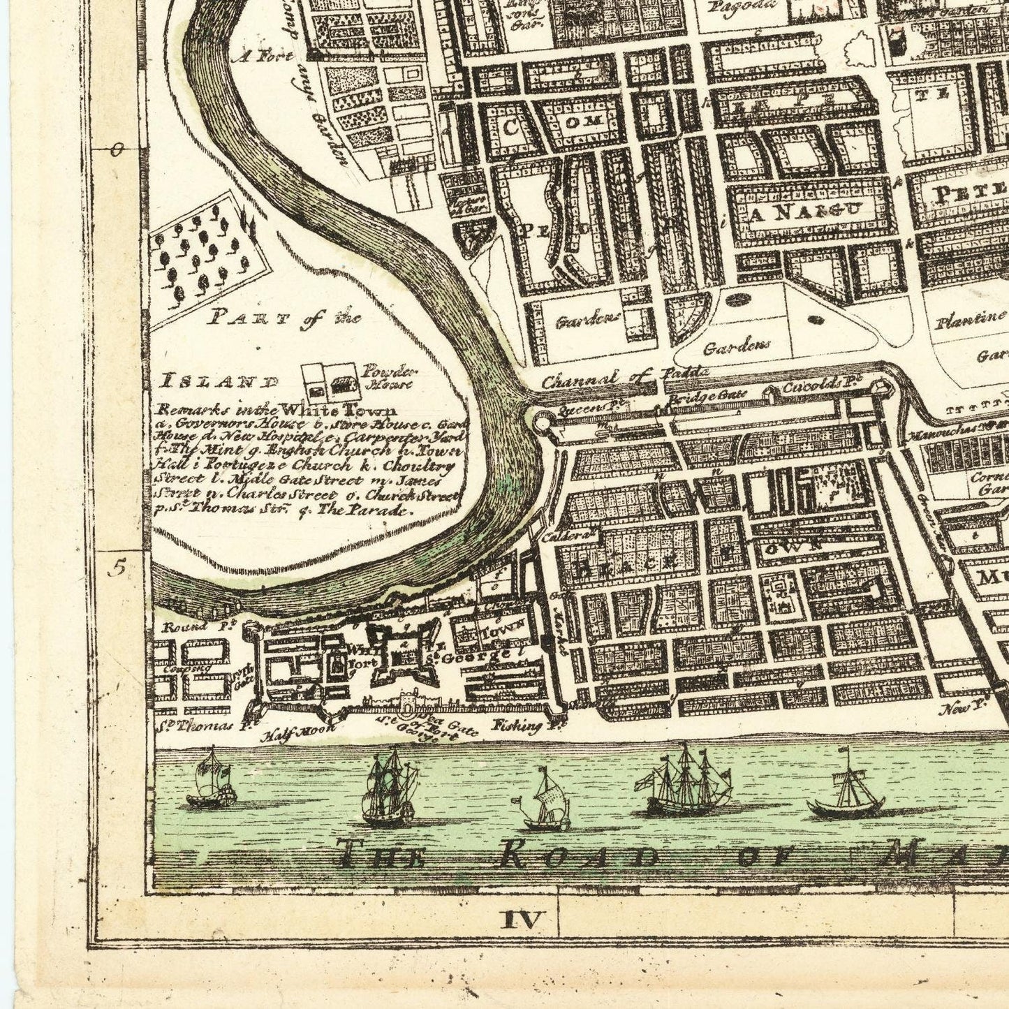 detail of the map from the bottom left corner