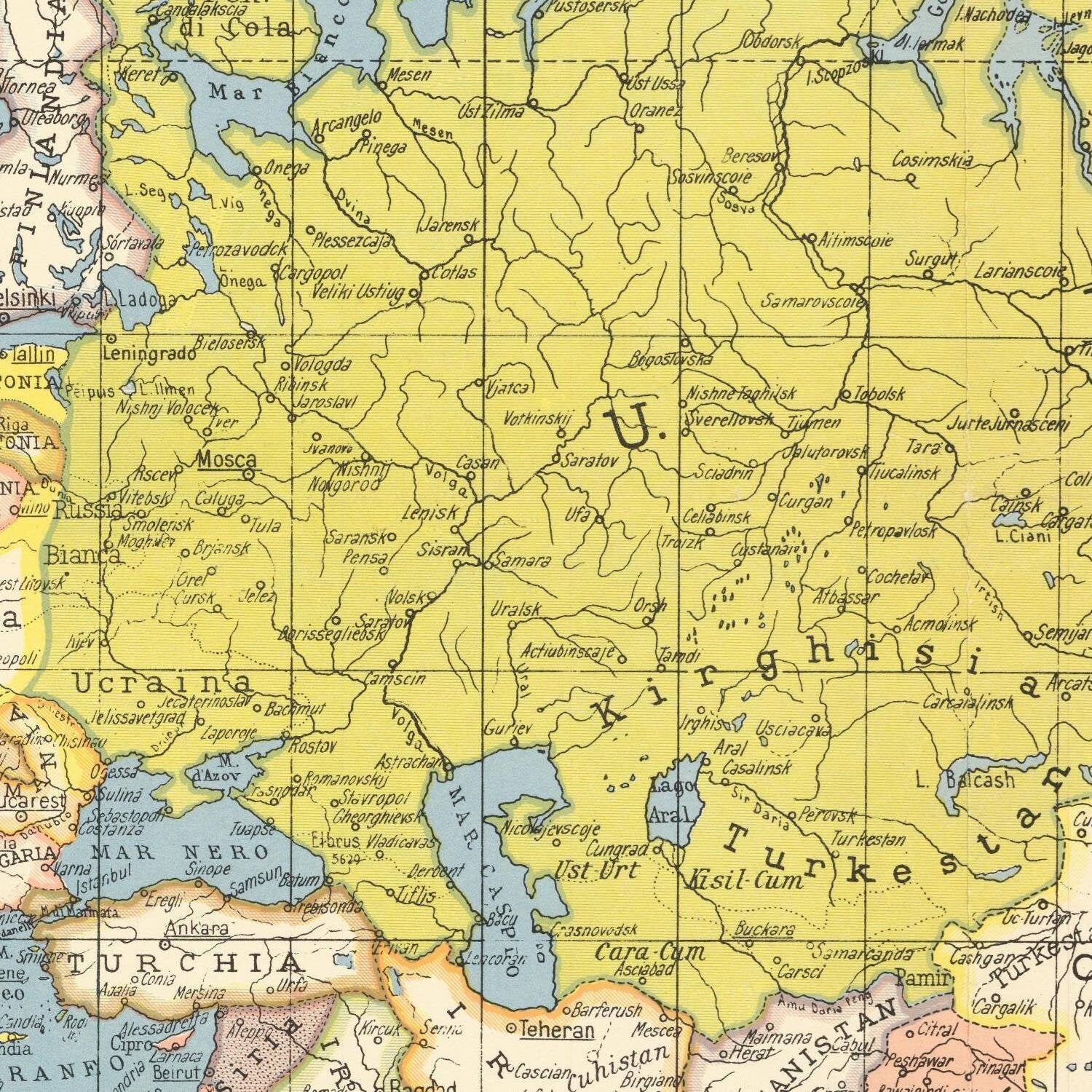 detail of the map from the centre left