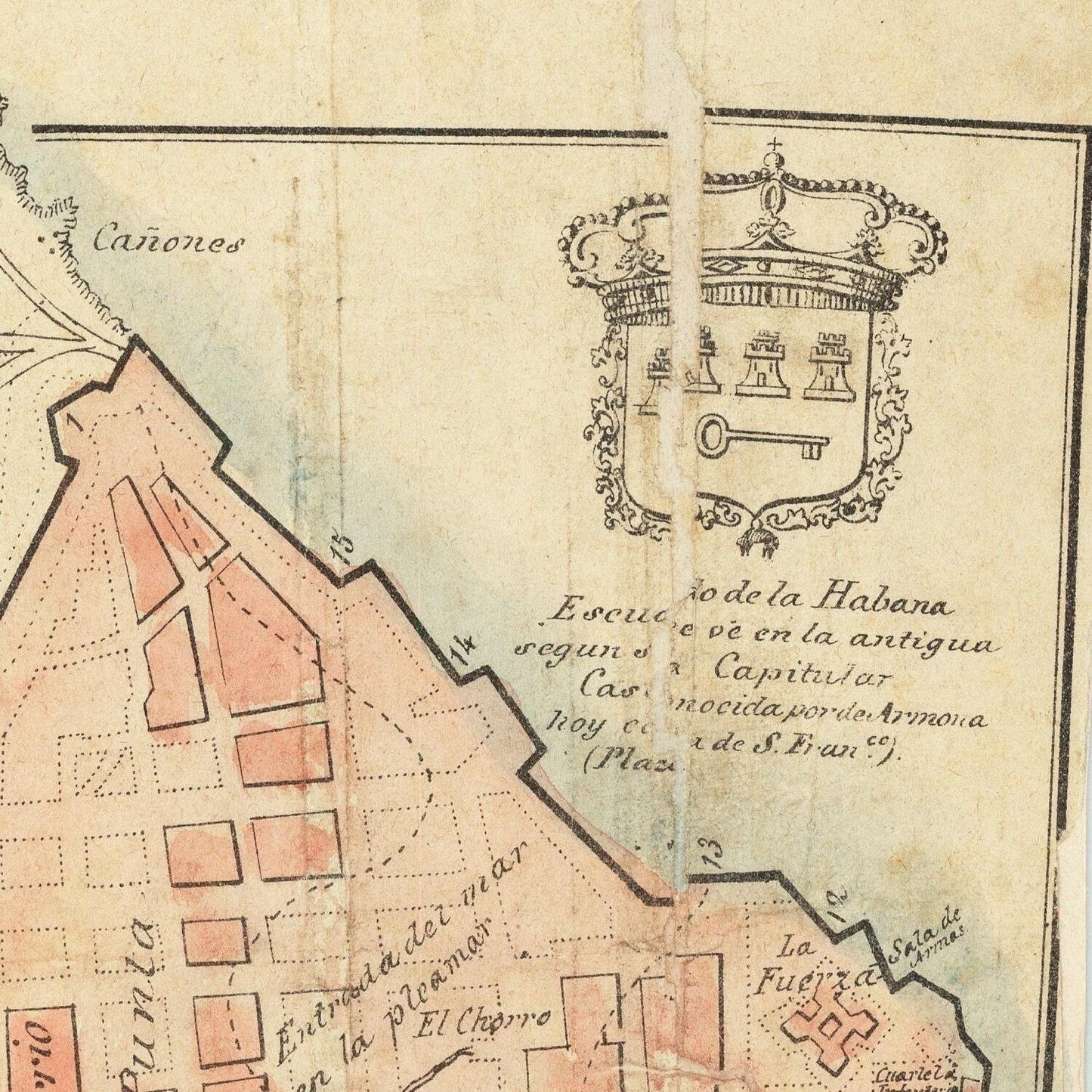 detail of the map from the top right corner