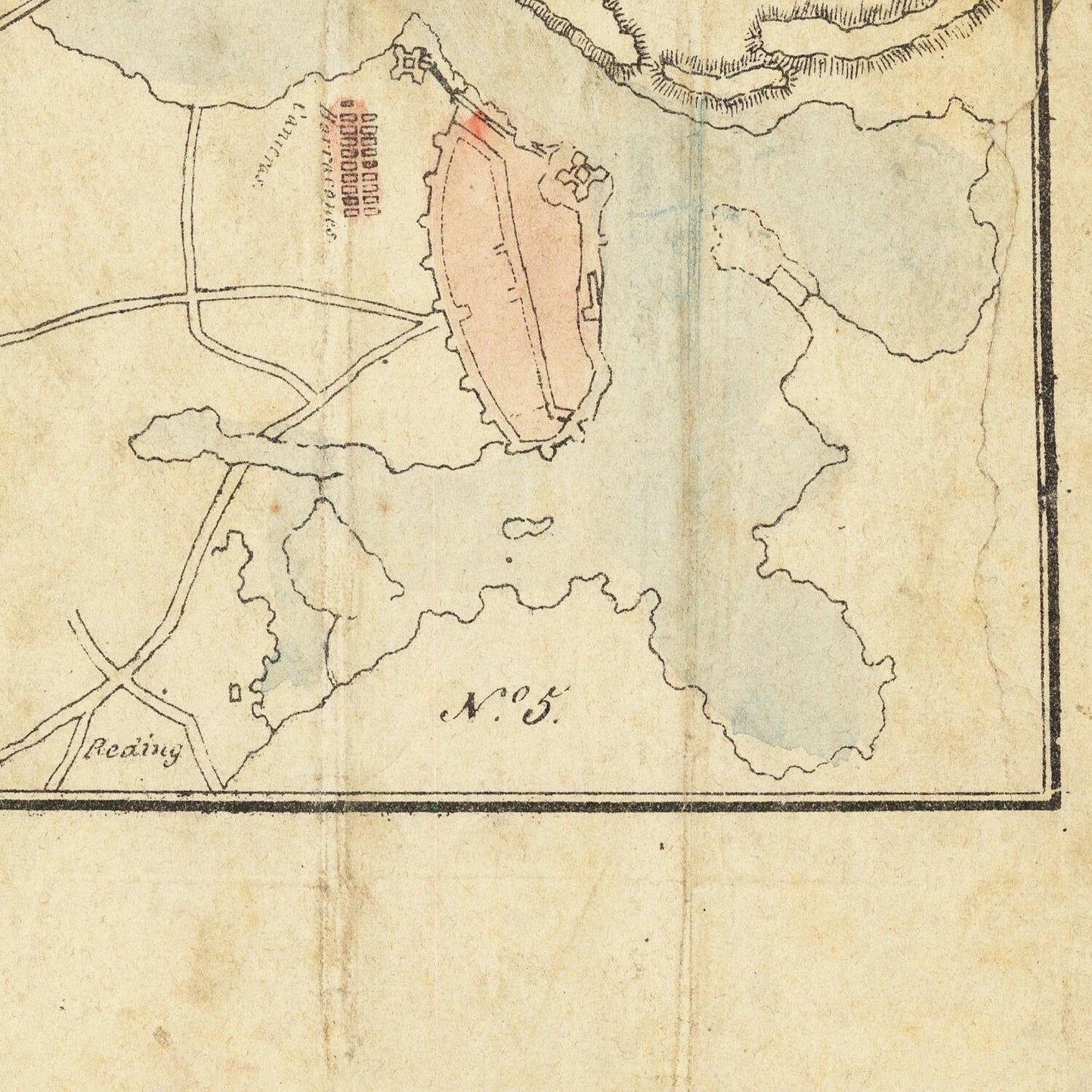 detail of the map from the bottom right corner