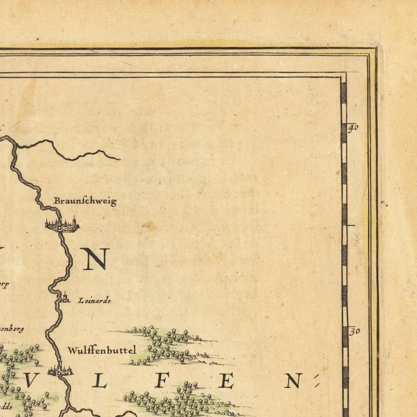 detail of the map from the top right corner