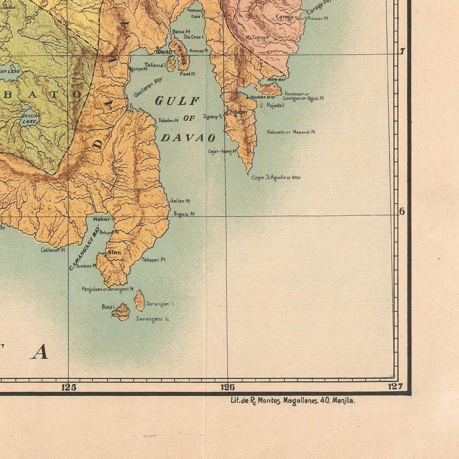 detail of the map from the bottom right corner