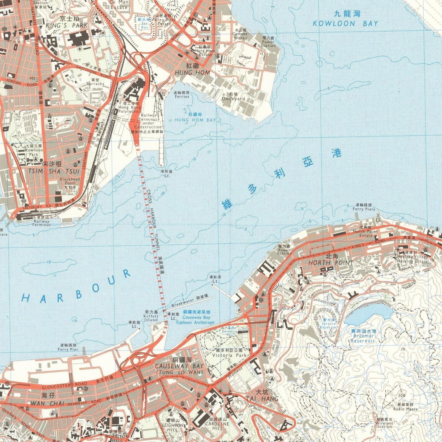 detail of the map from the centre 