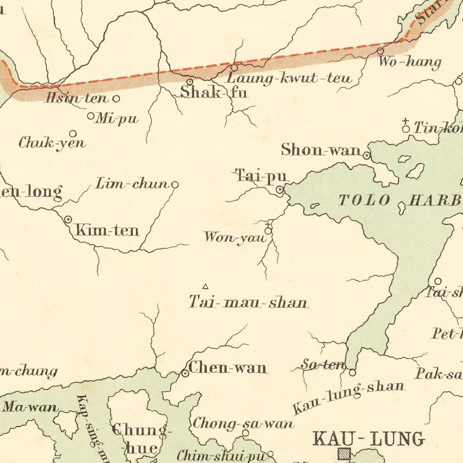 detail of the map from the centre 