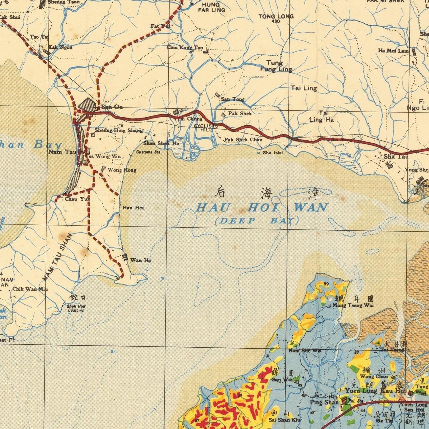 detail of the map from the centre left