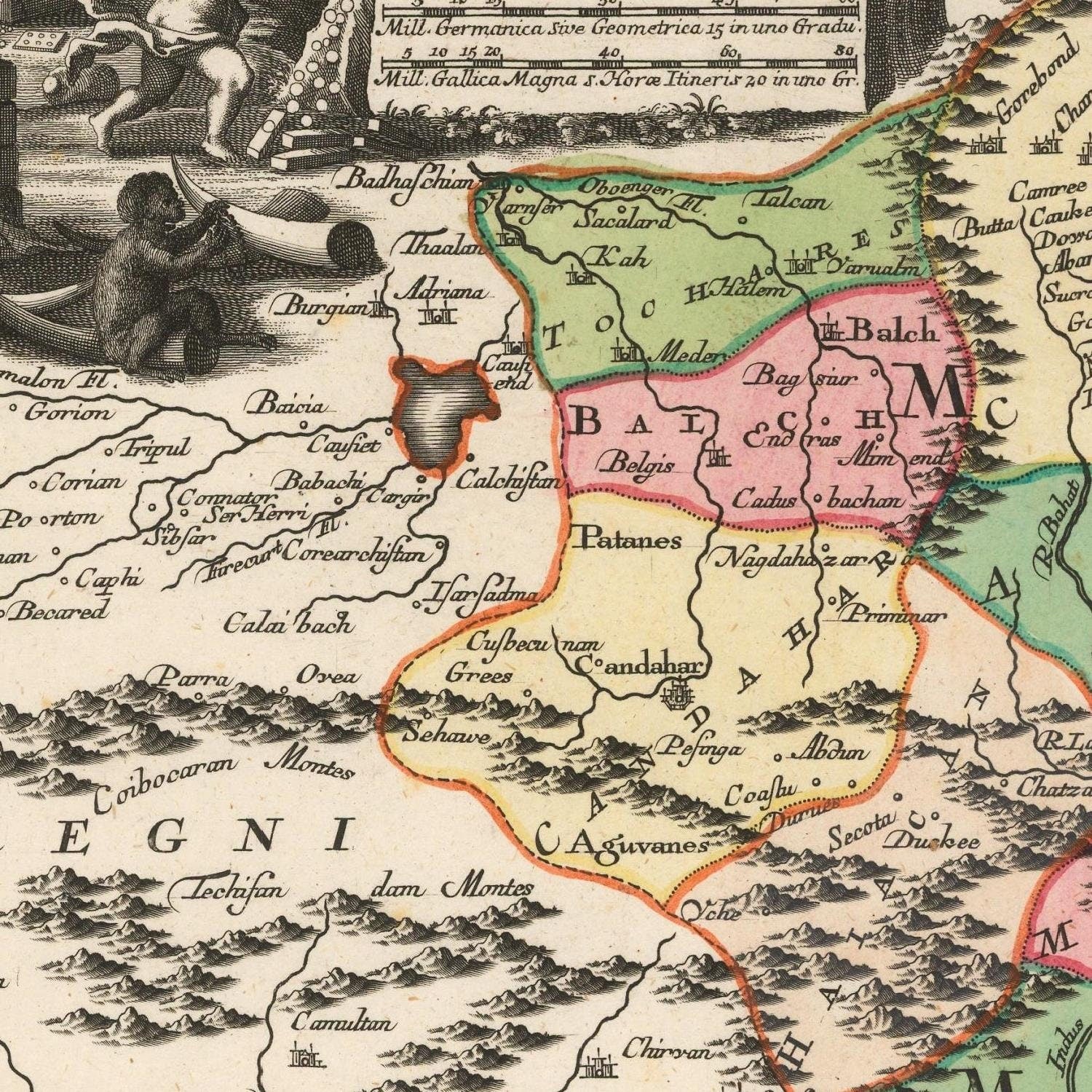 detail of the map from the centre left