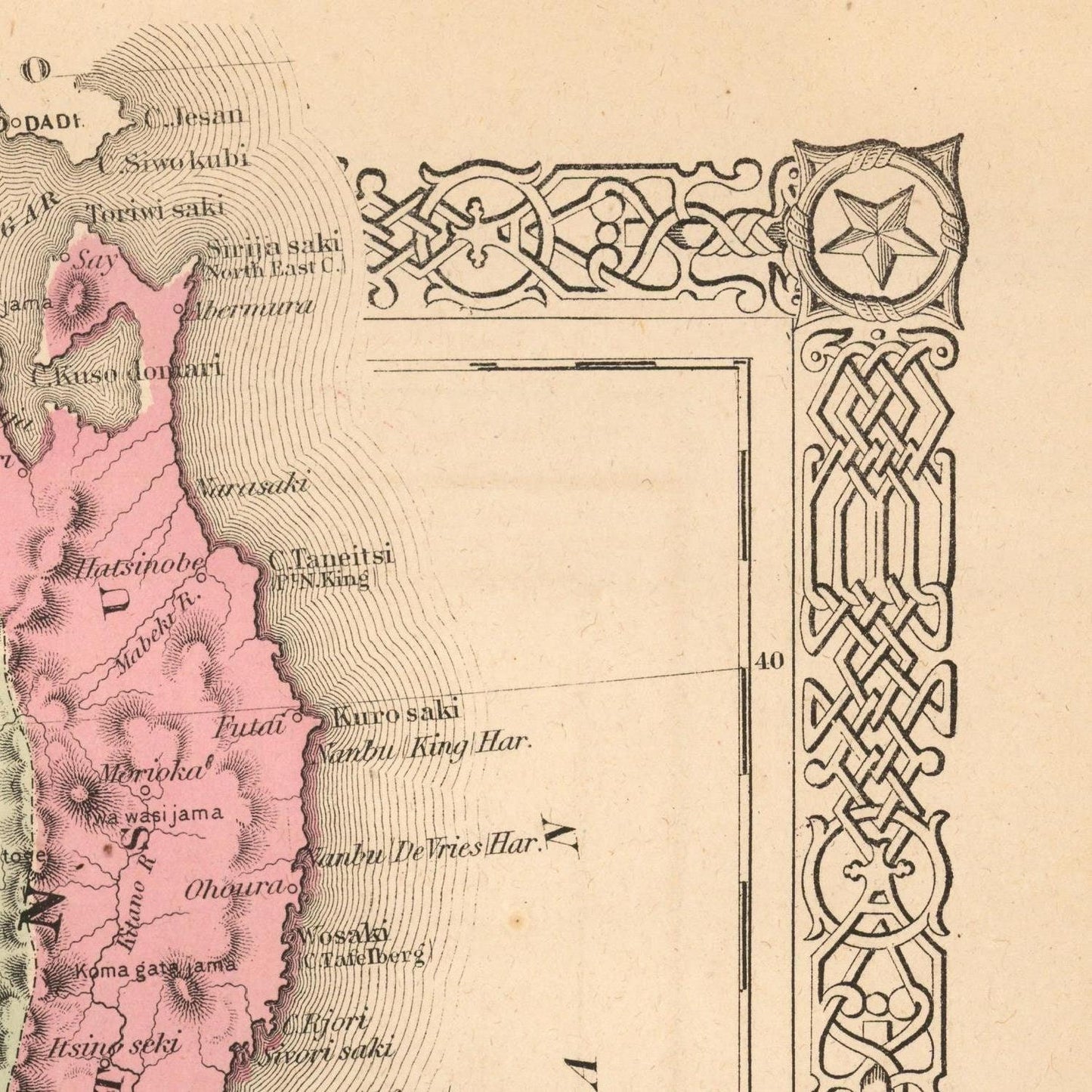 detail of the map from the top right corner