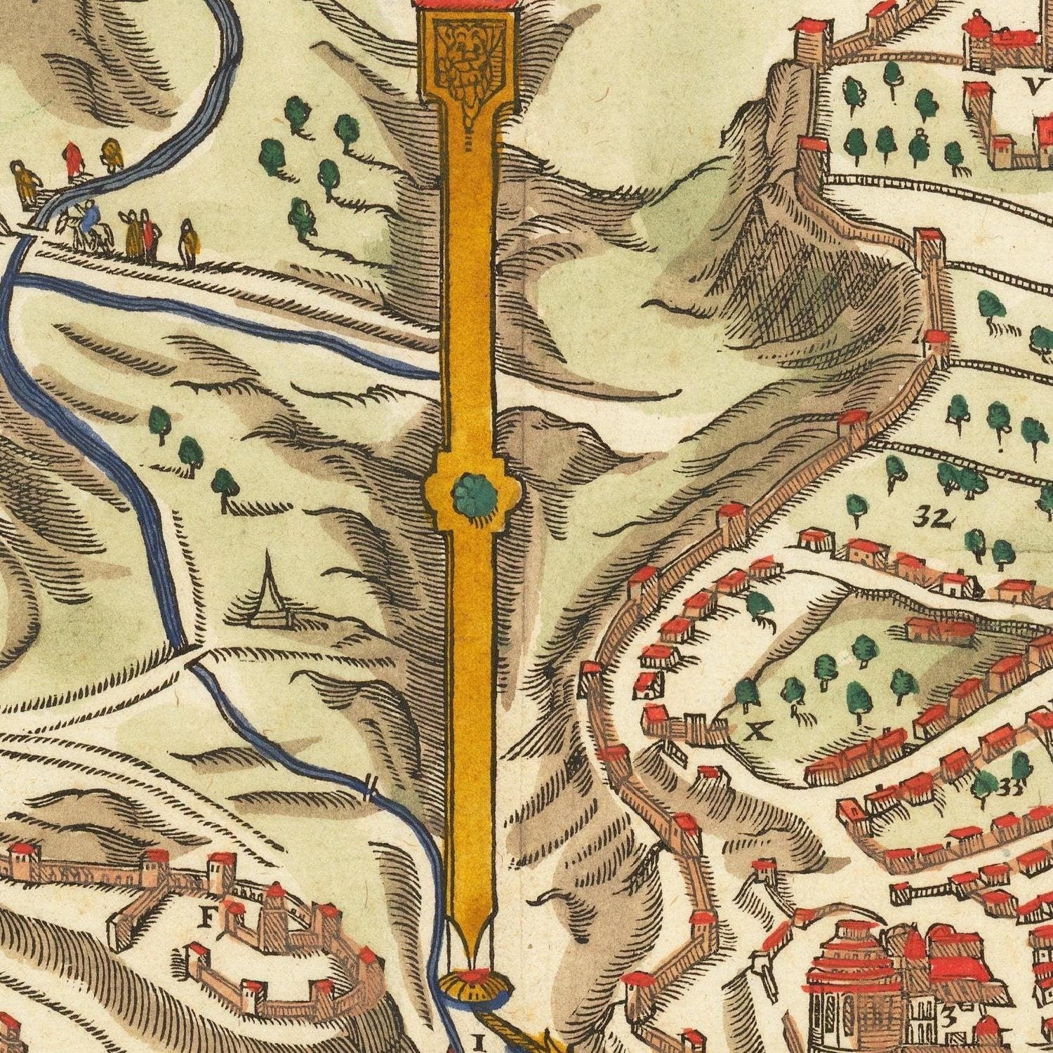 detail of the map from the centre 