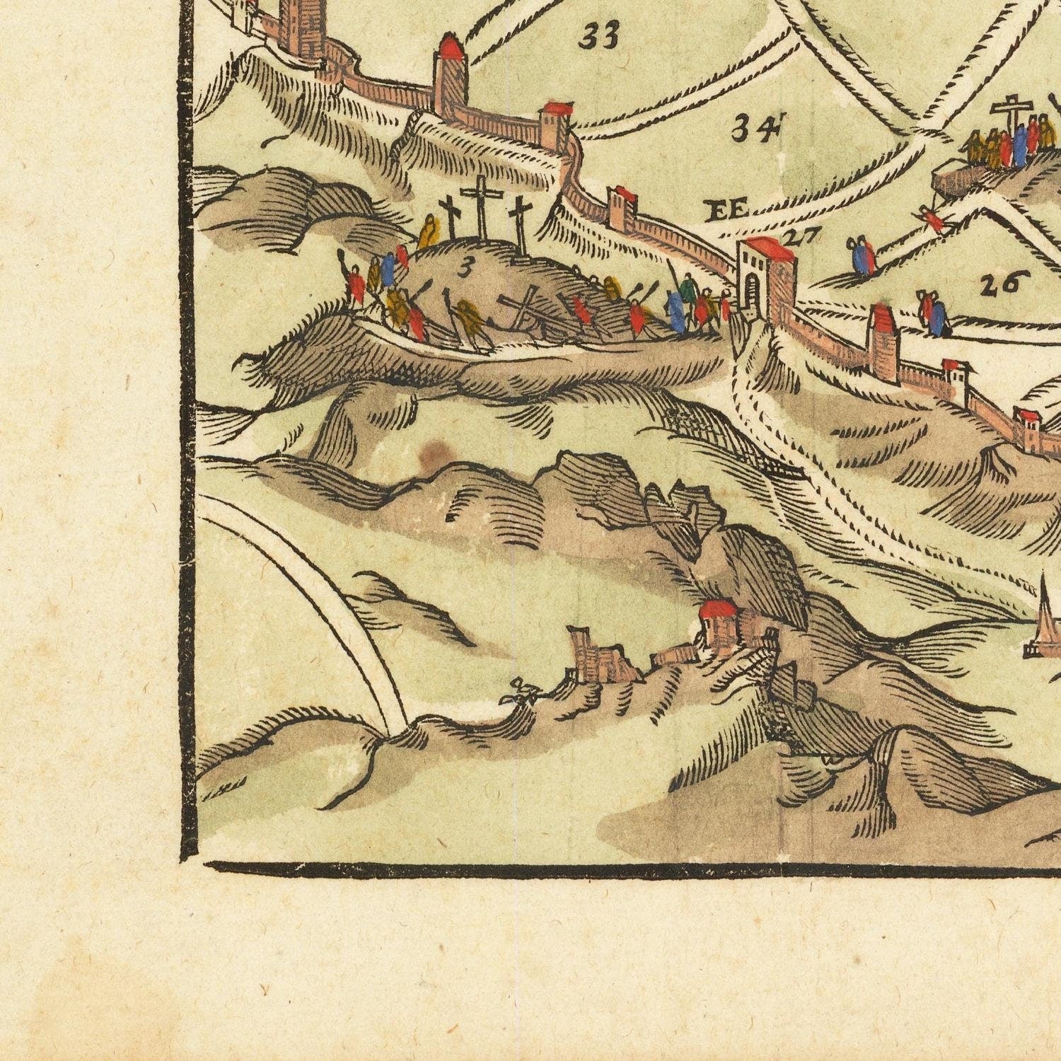 detail of the map from the bottom left corner