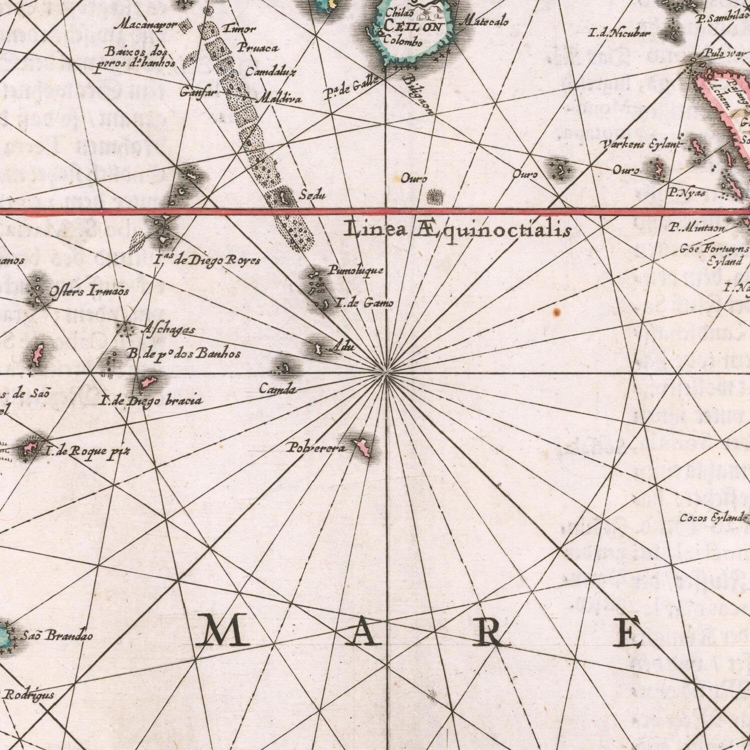 detail of the map from the centre 