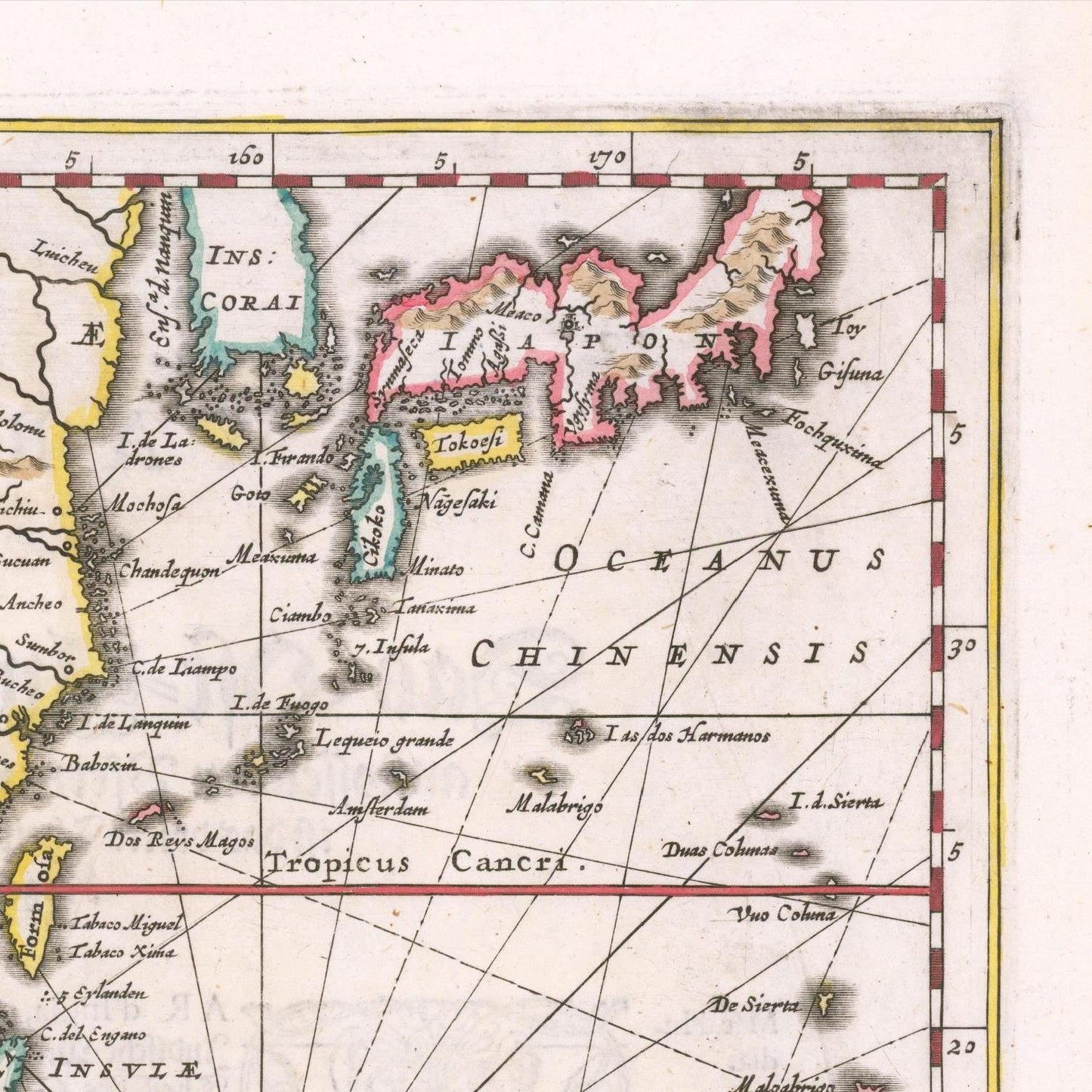 detail of the map from the bottom left corner