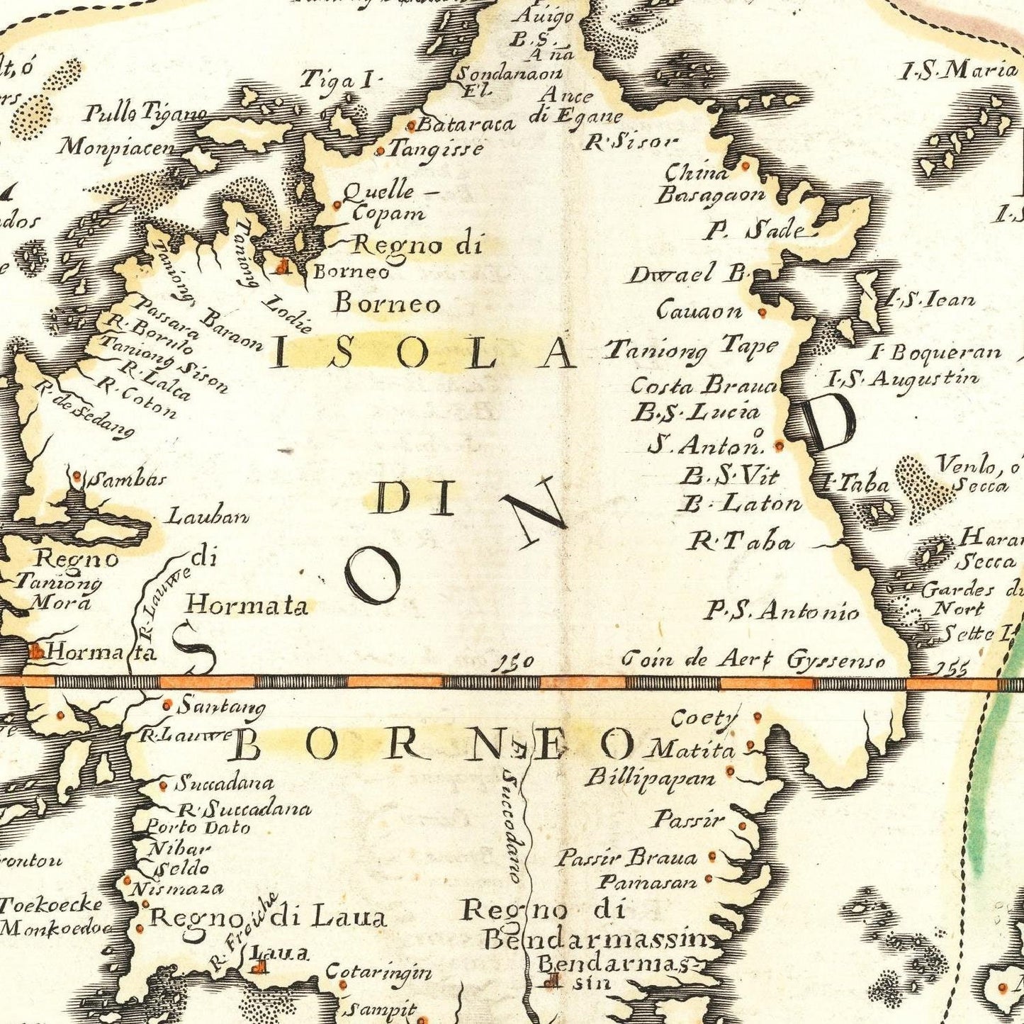 detail of the map from the centre 