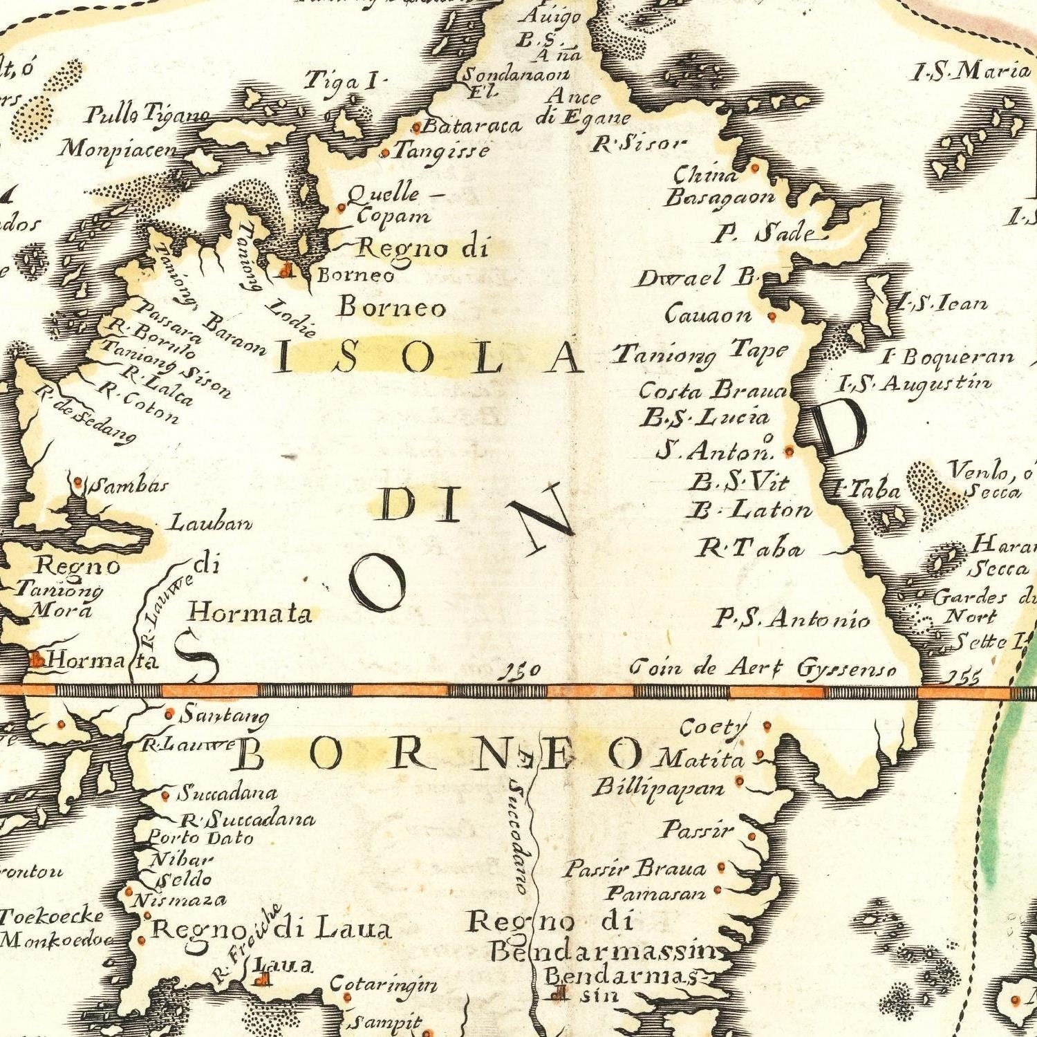 detail of the map from the centre 