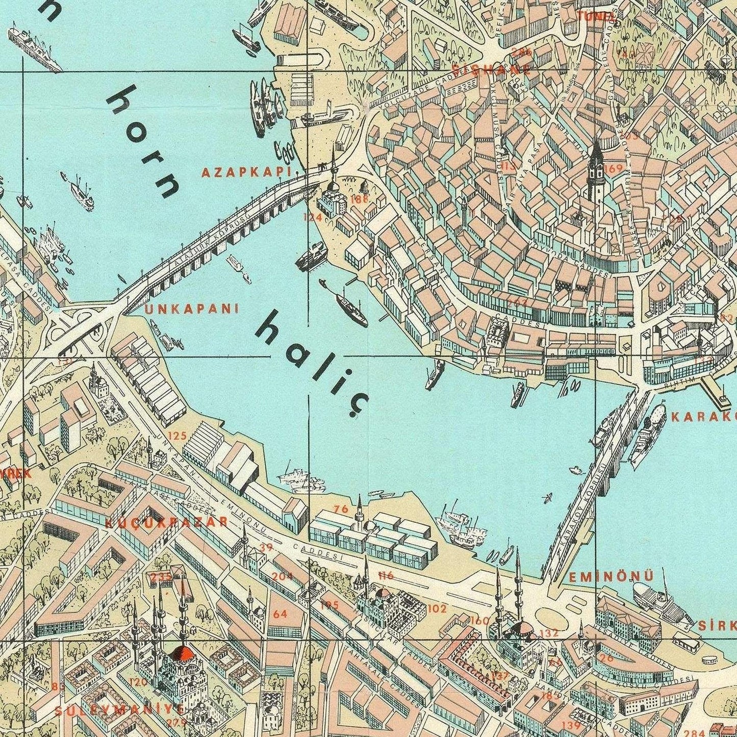 detail of the map from the centre 