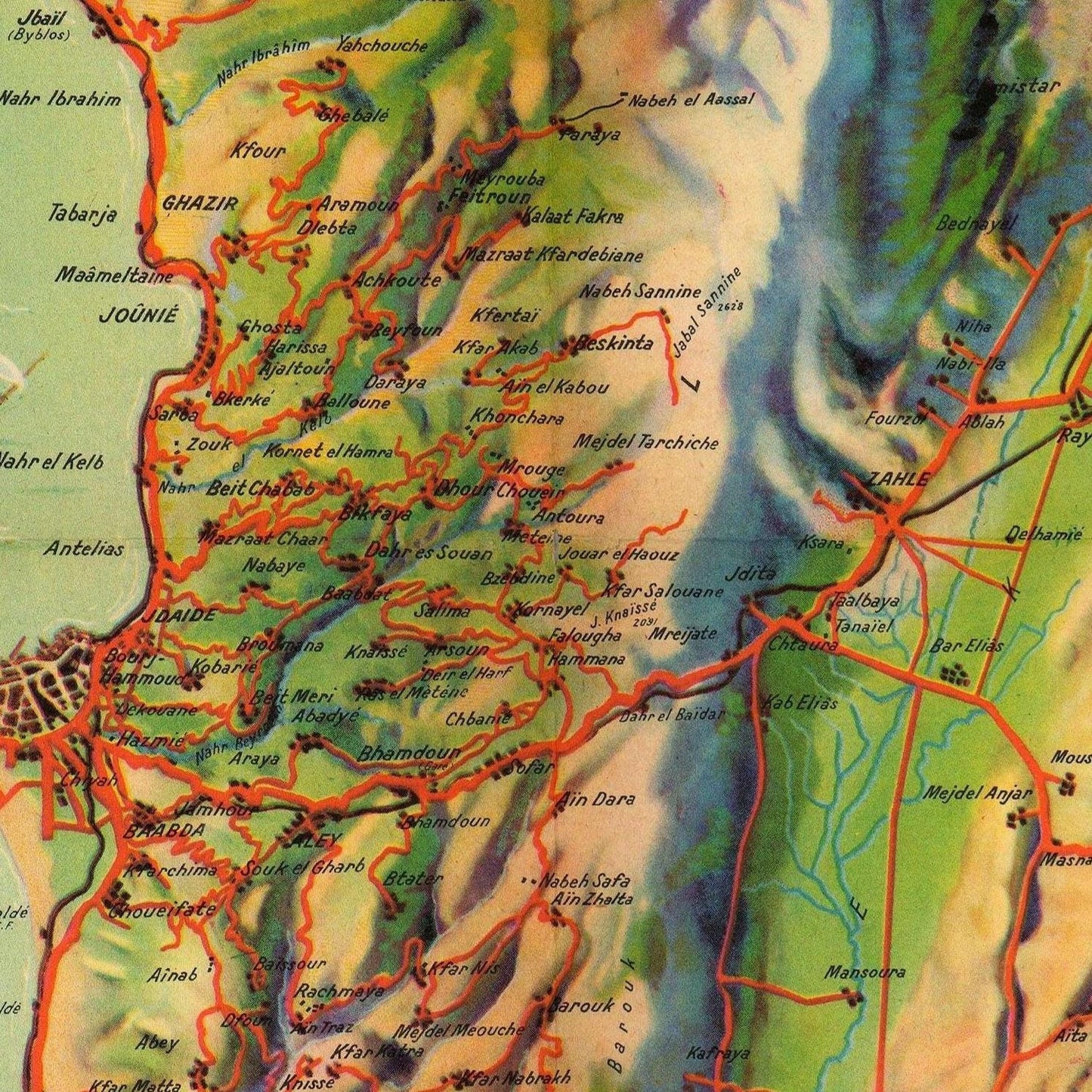 detail of the map from the centre 