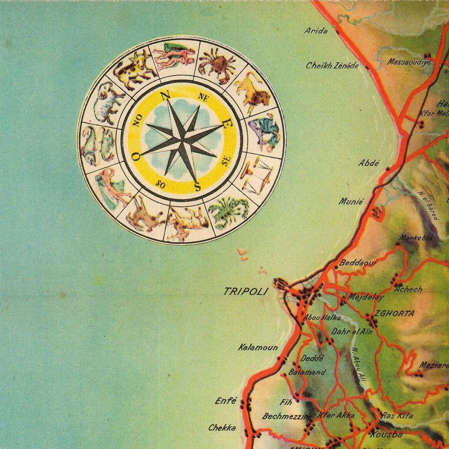 detail of the map from the top left corner