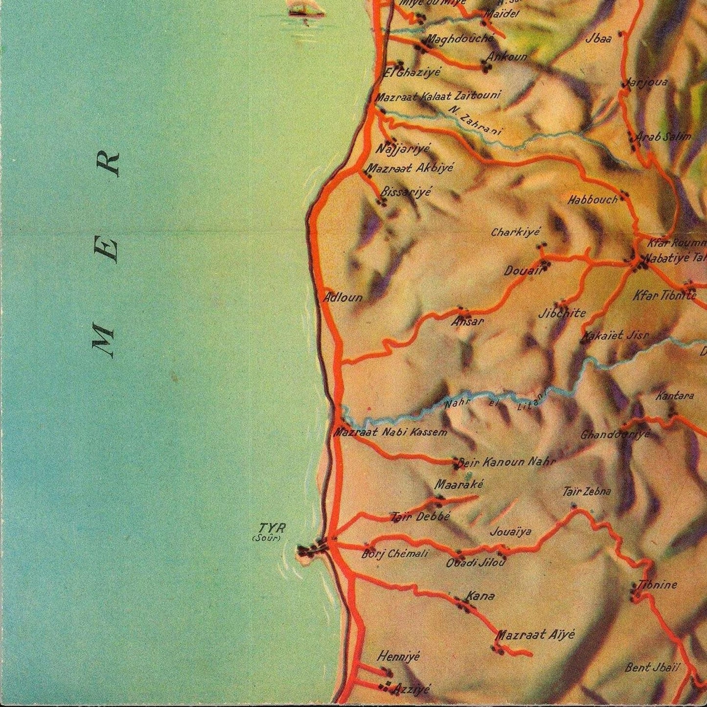 detail of the map from the bottom left corner