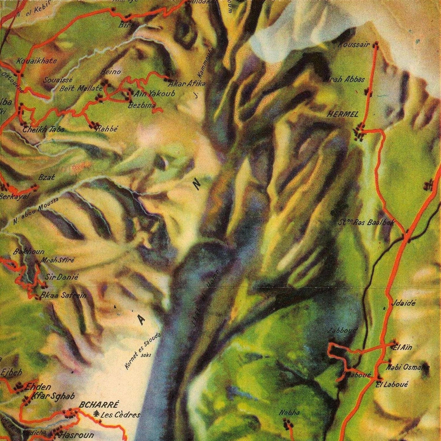 detail of the map from the top right corner