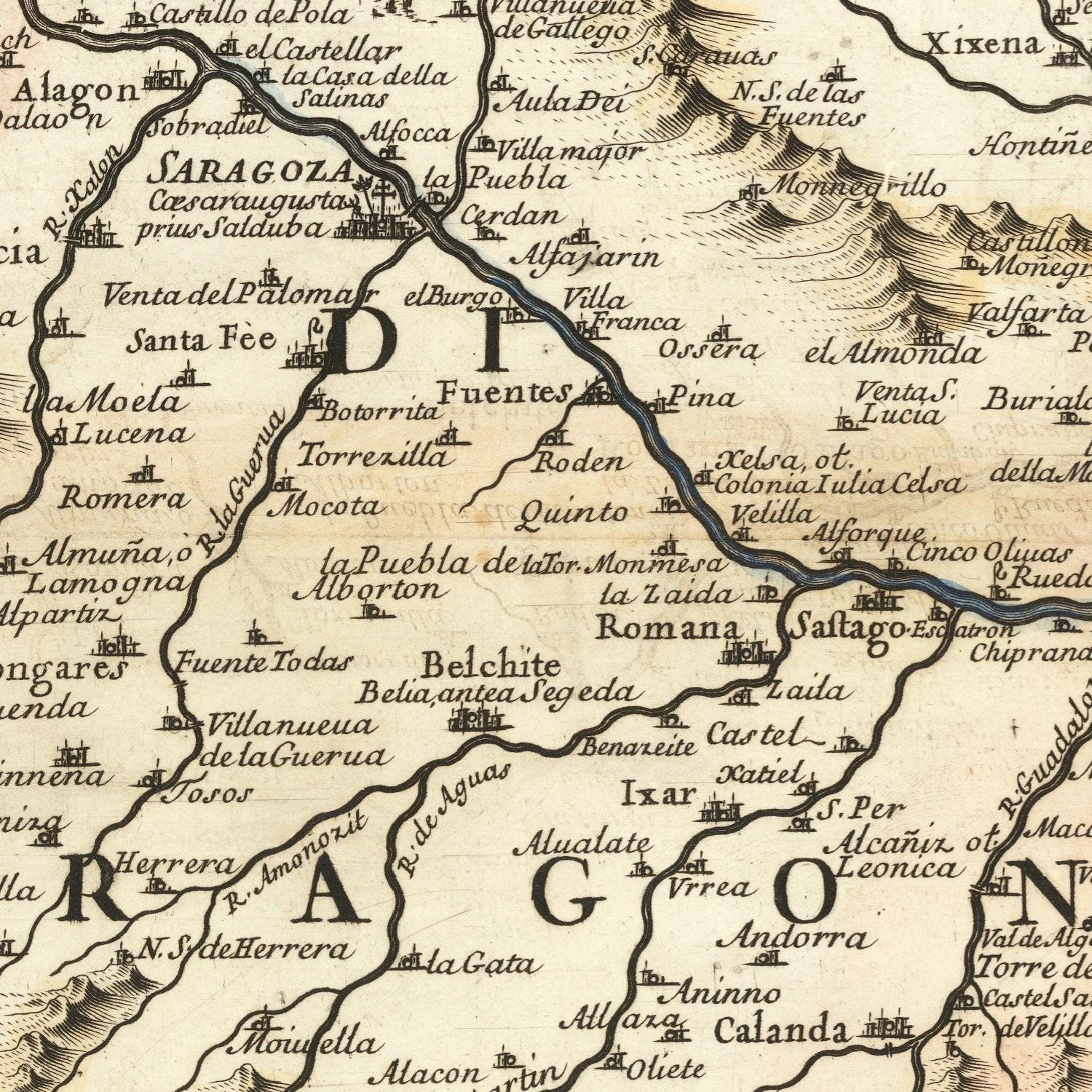 detail of the map from the centre 