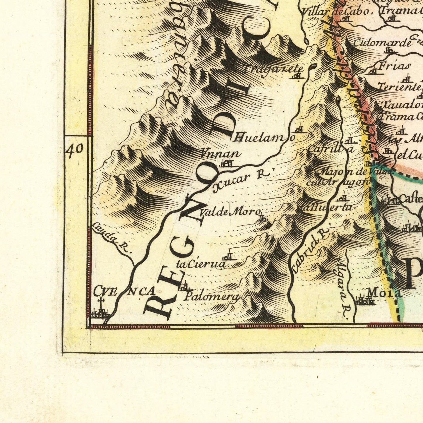 detail of the map from the bottom left corner