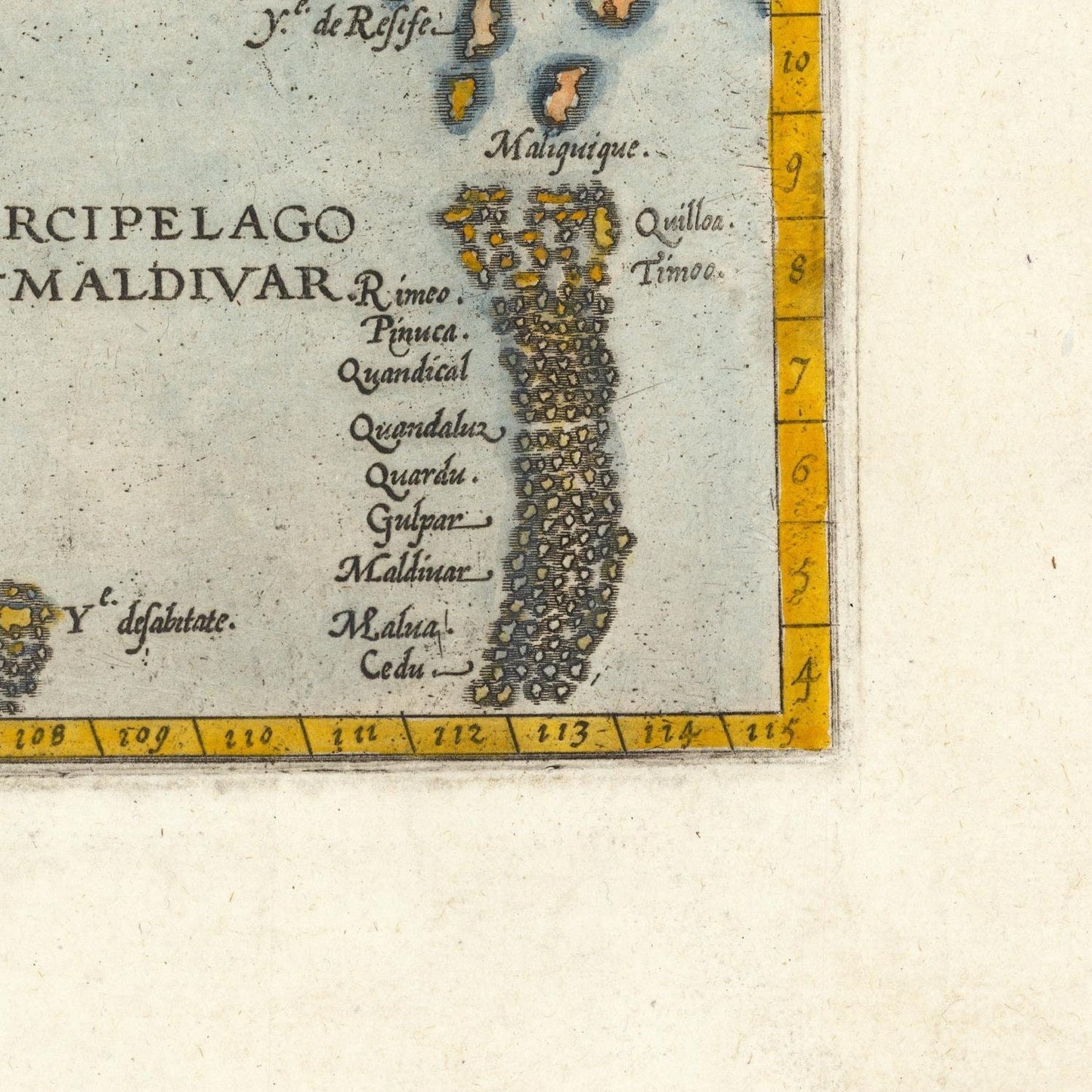 detail of the map from the bottom right corner