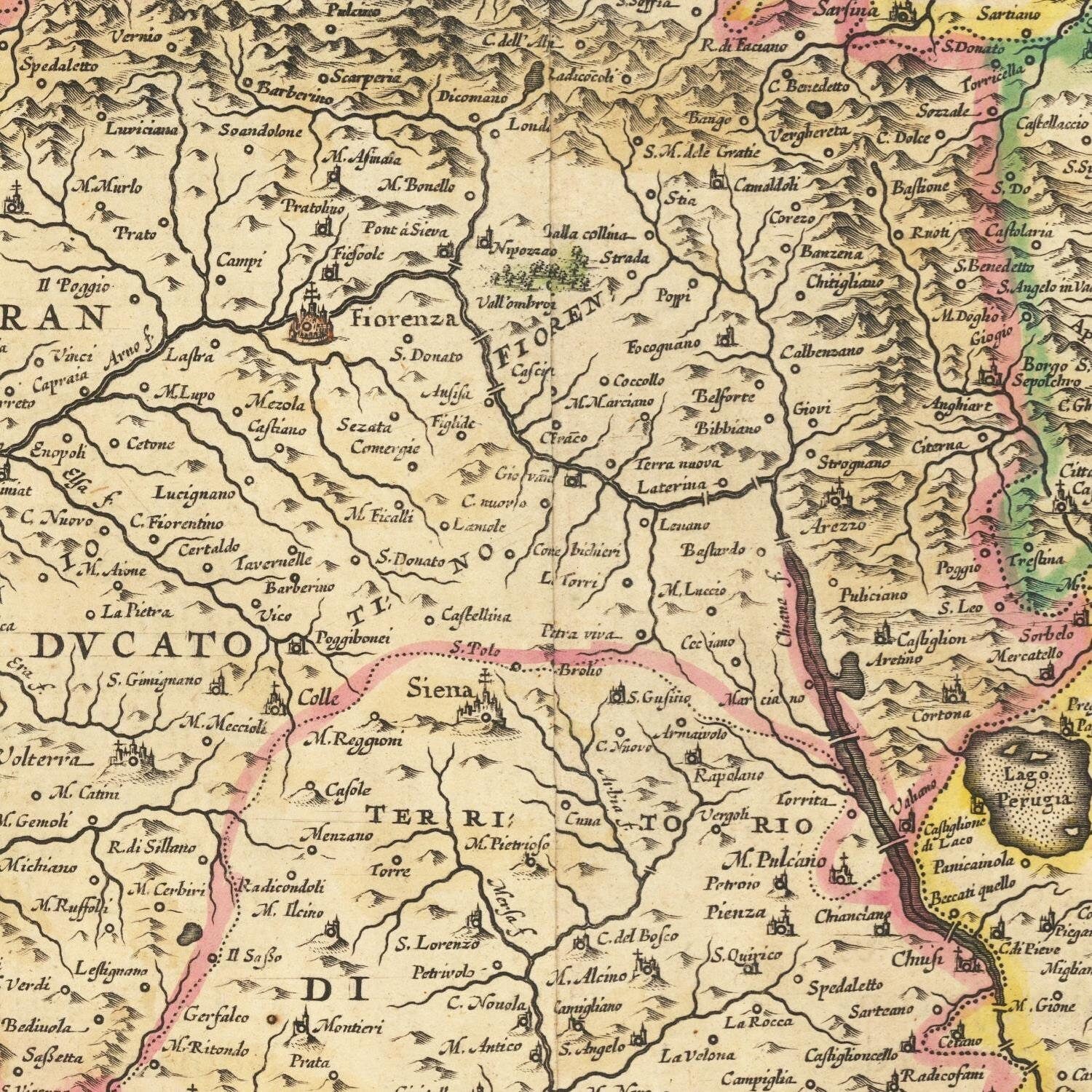 detail of the map from the centre 