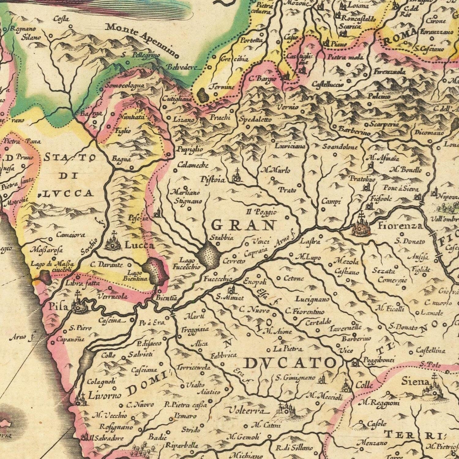 detail of the map from the centre left