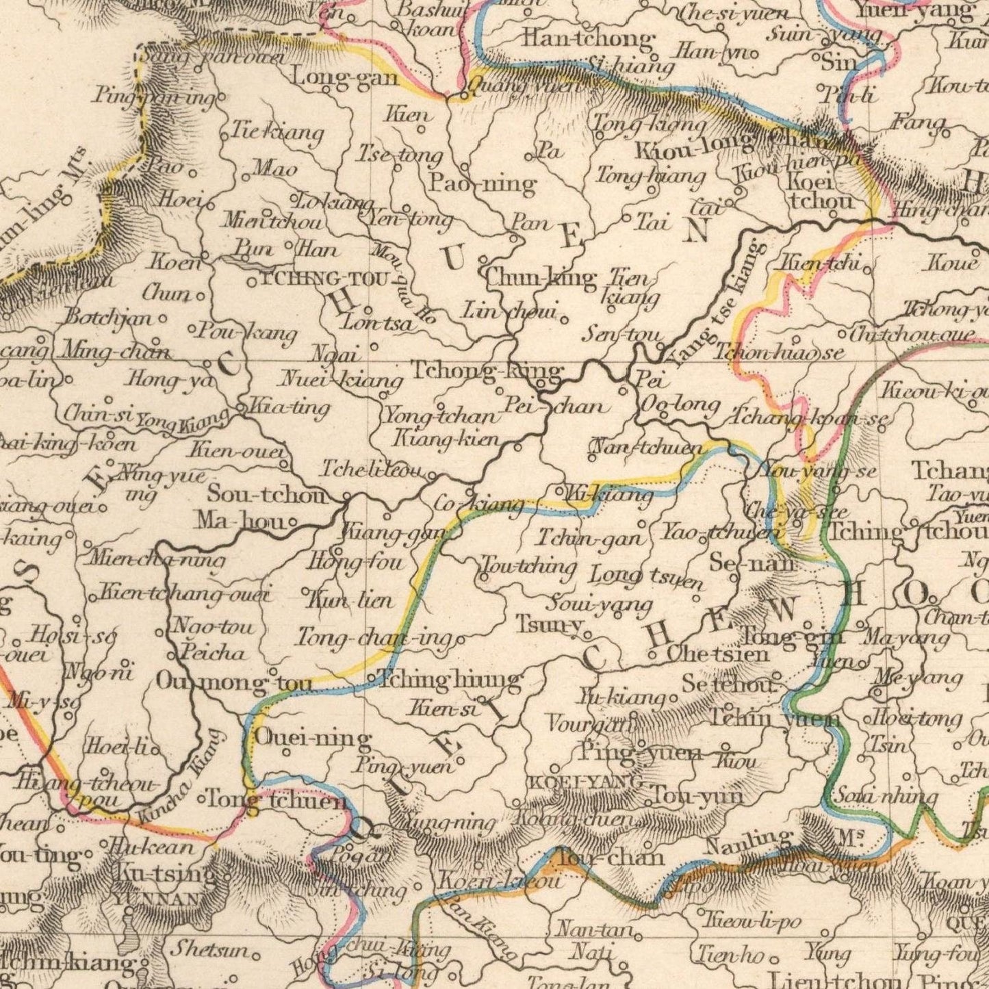 detail of the map from the centre 