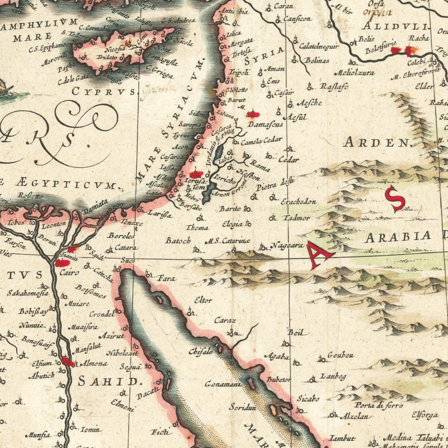 detail of the map from the centre 